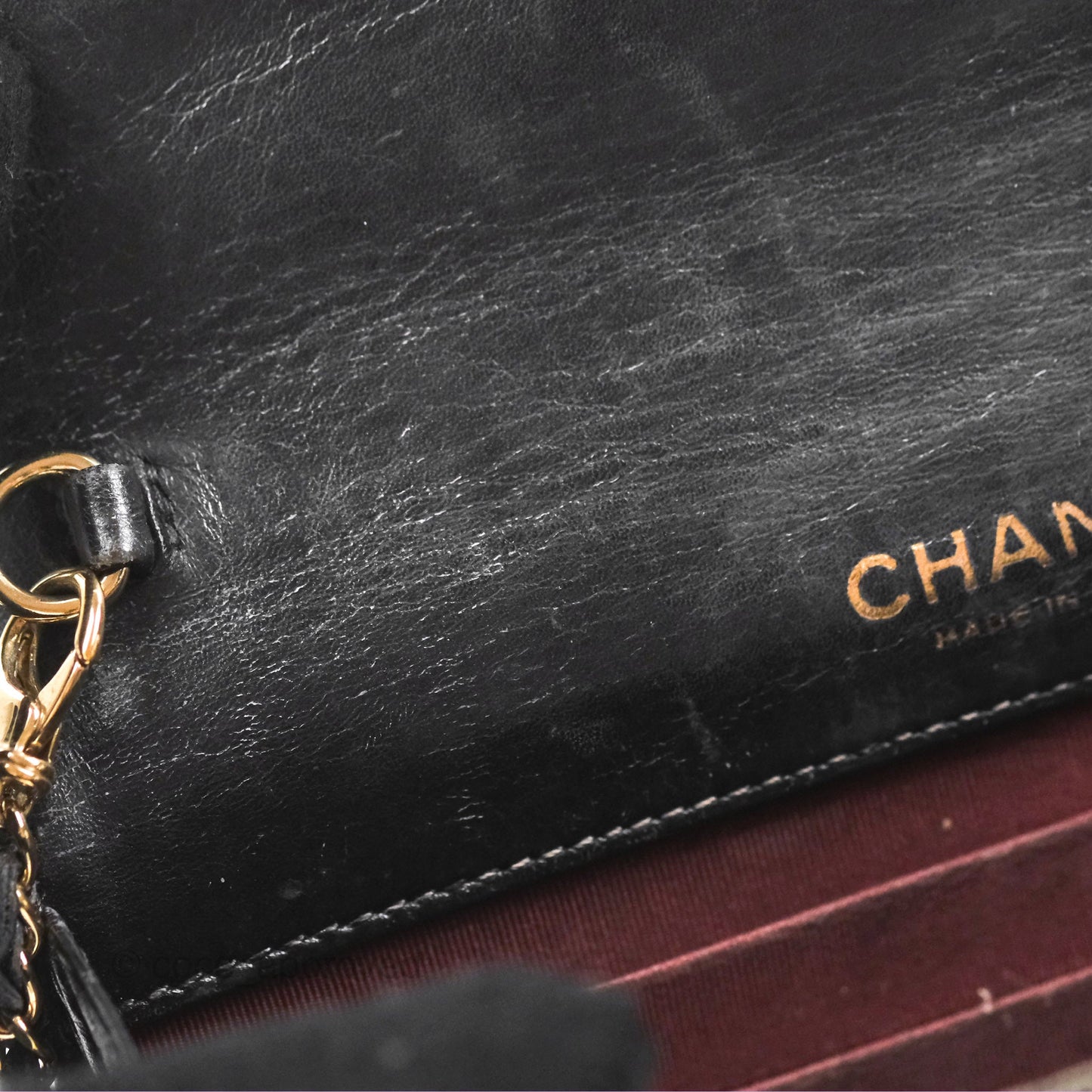Chanel Golden Class Wallet On Chain WOC Black Patent Gold Hardware