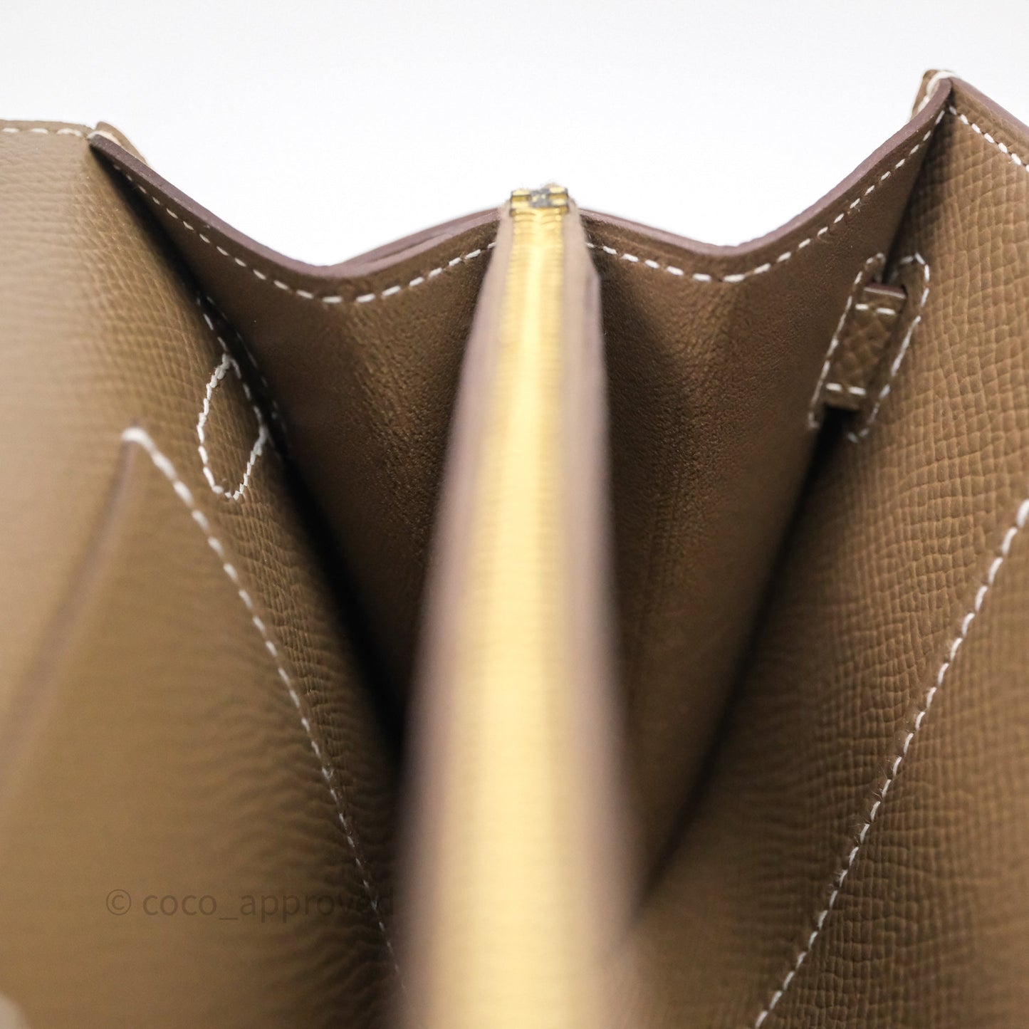 Hermès Kelly To Go Wallet Etoupe 18 Epsom Gold Hardware