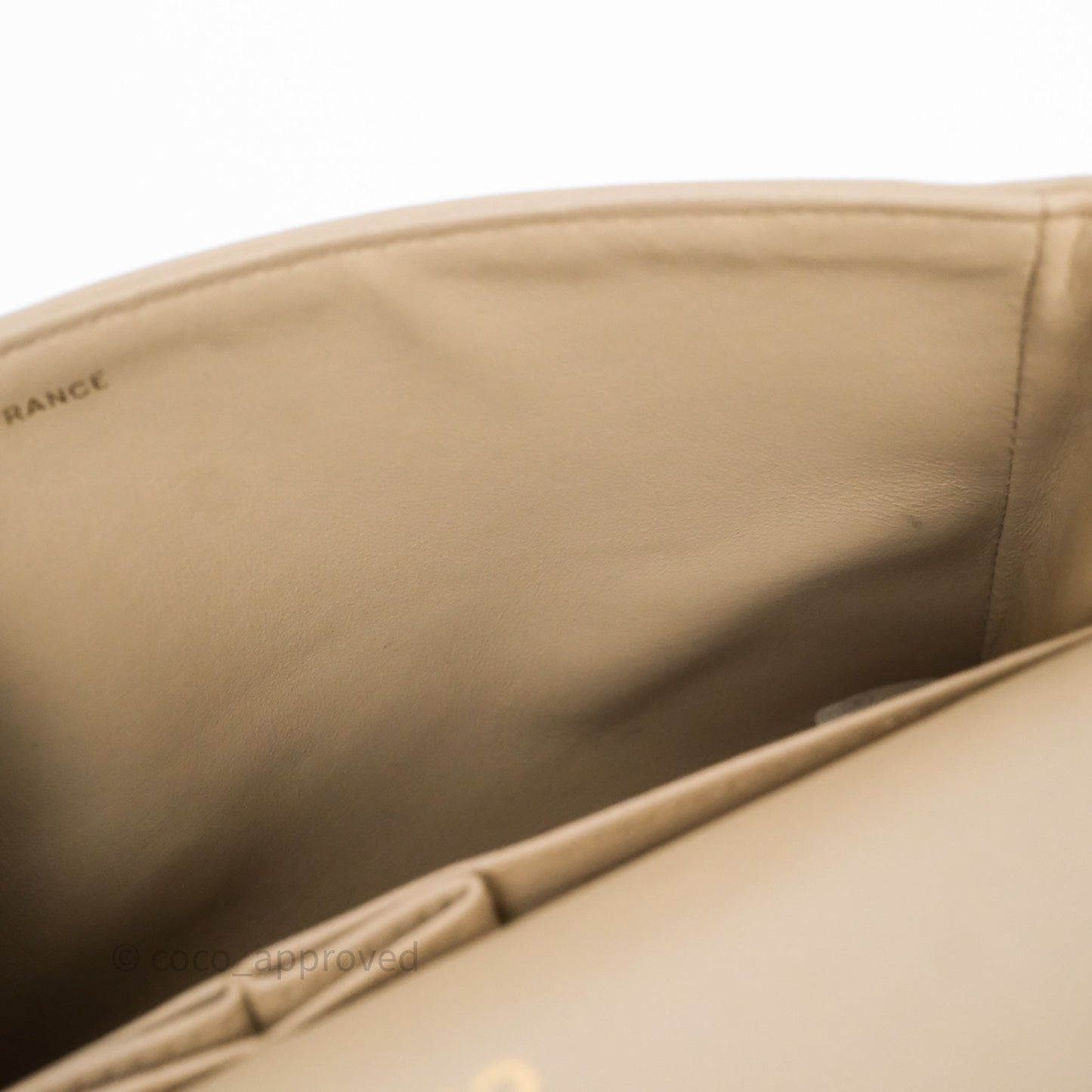 Chanel Vintage Medium Classic Flap Beige Lambskin 24K Gold Hardware