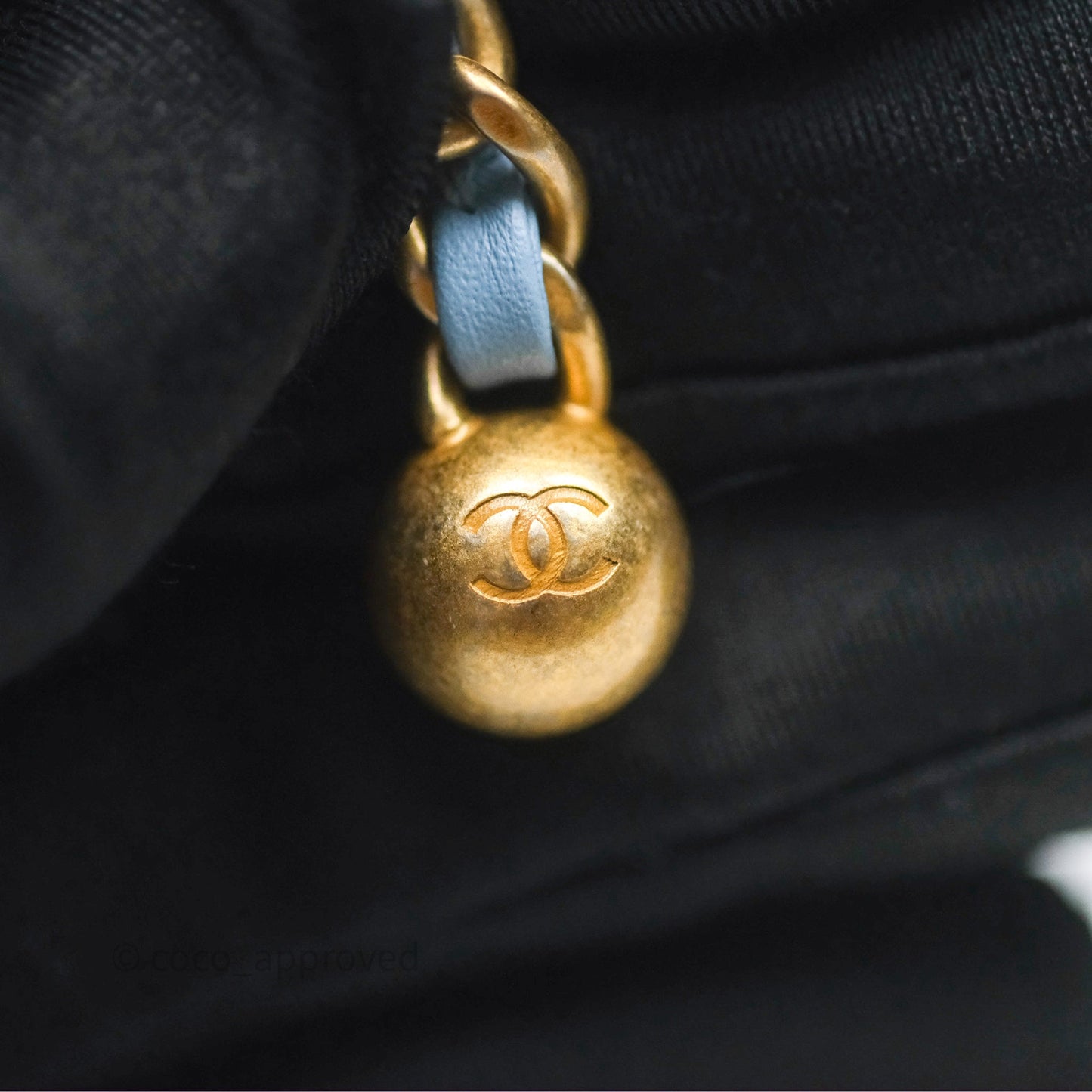 Chanel Mini Rectangular Pearl Crush Quilted Blue Lambskin Aged Gold Hardware