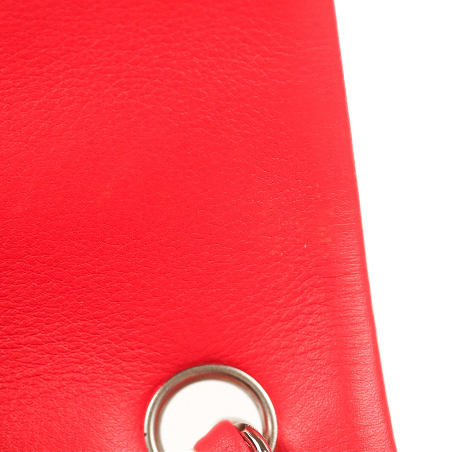 Chanel Mini Rectangular Flap Bag Orange Red Striped Patent Silver Hardware
