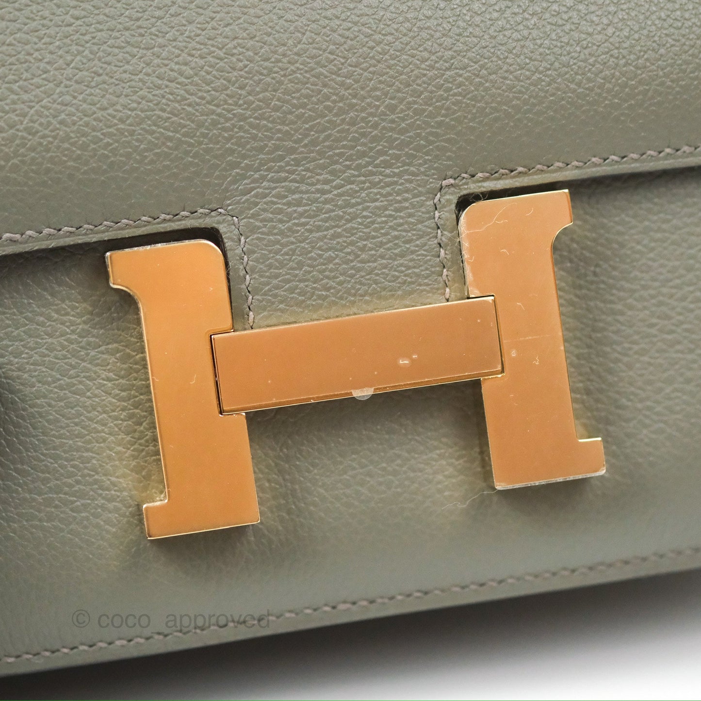 Hermès Constance Mini 18cm Mirror Gris Meyer 0L/Gris Pale M4 Evercolor Gold Hardware