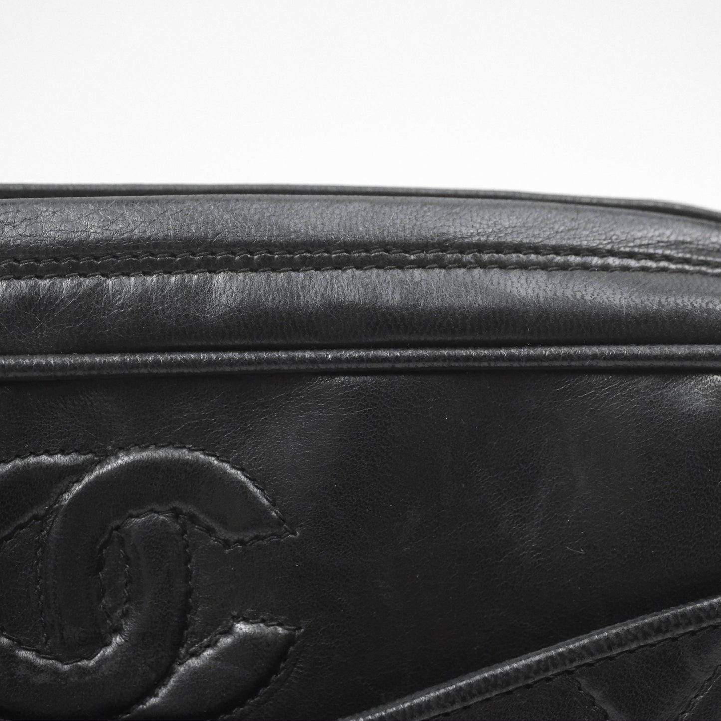 Chanel Vintage Camera Bag Black Lambskin Gold Hardware