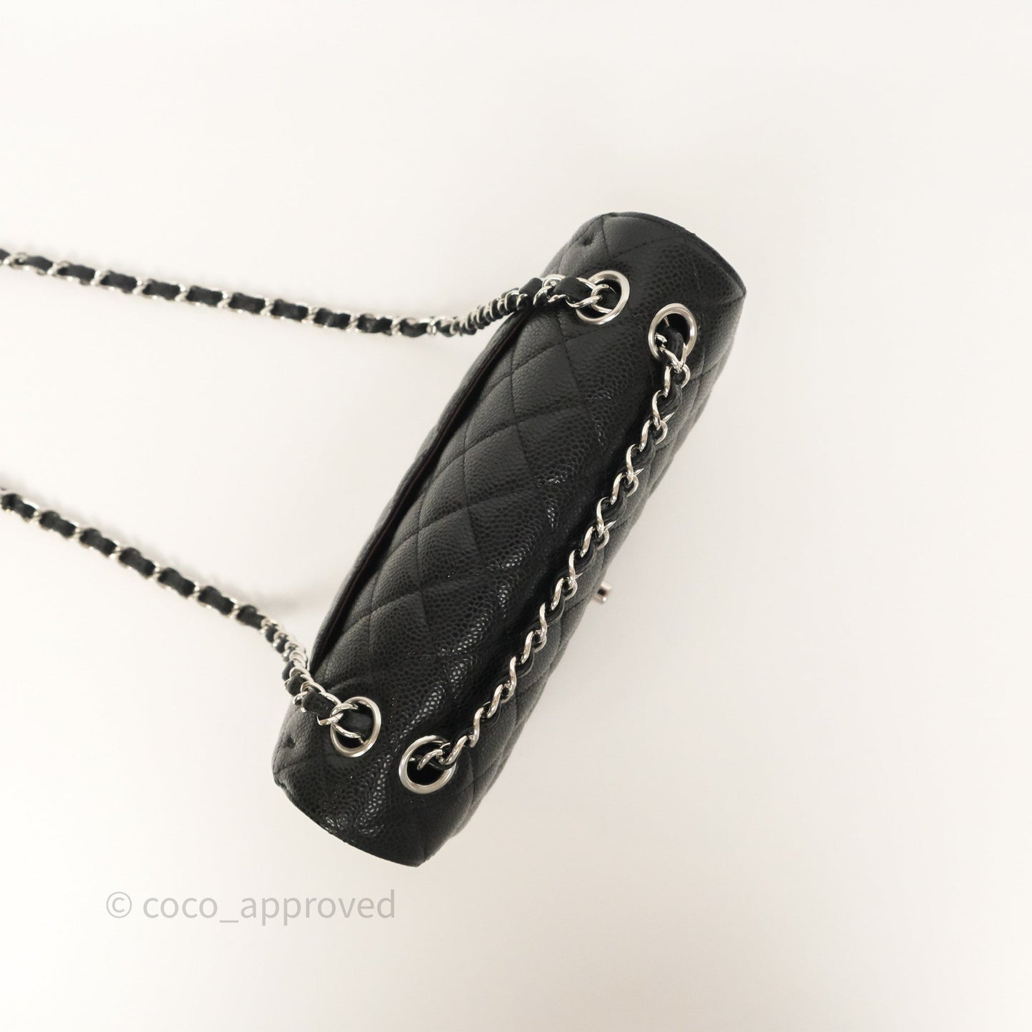 Chanel Small Classic Flap Quilted Black Caviar Silver Hardware