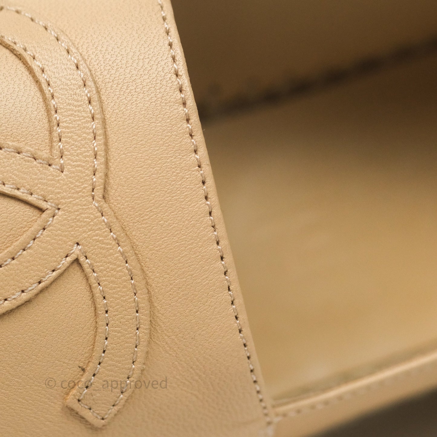Chanel CC Espadrilles Beige Black Lambskin Size 36