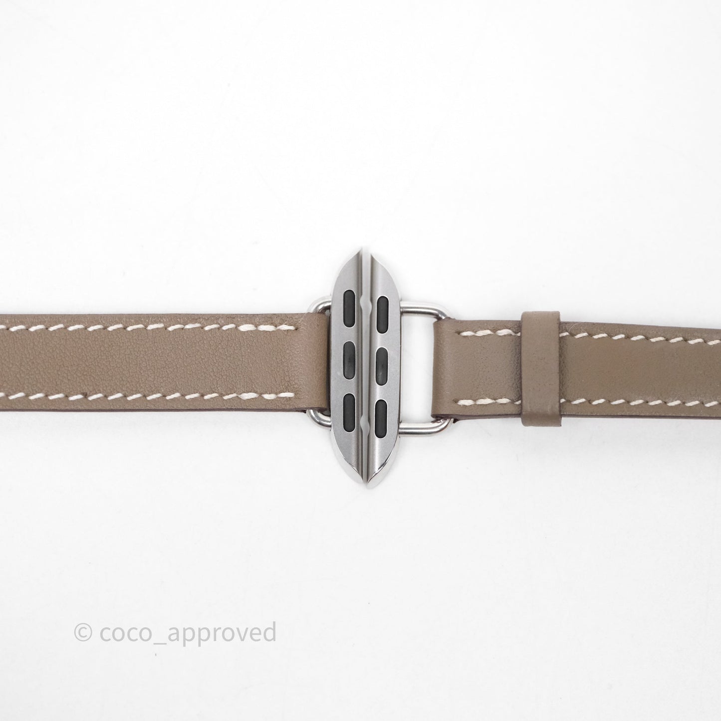 Hermès Band Apple Watch Swift Attelage Etoupe Double Tour 42 mm
