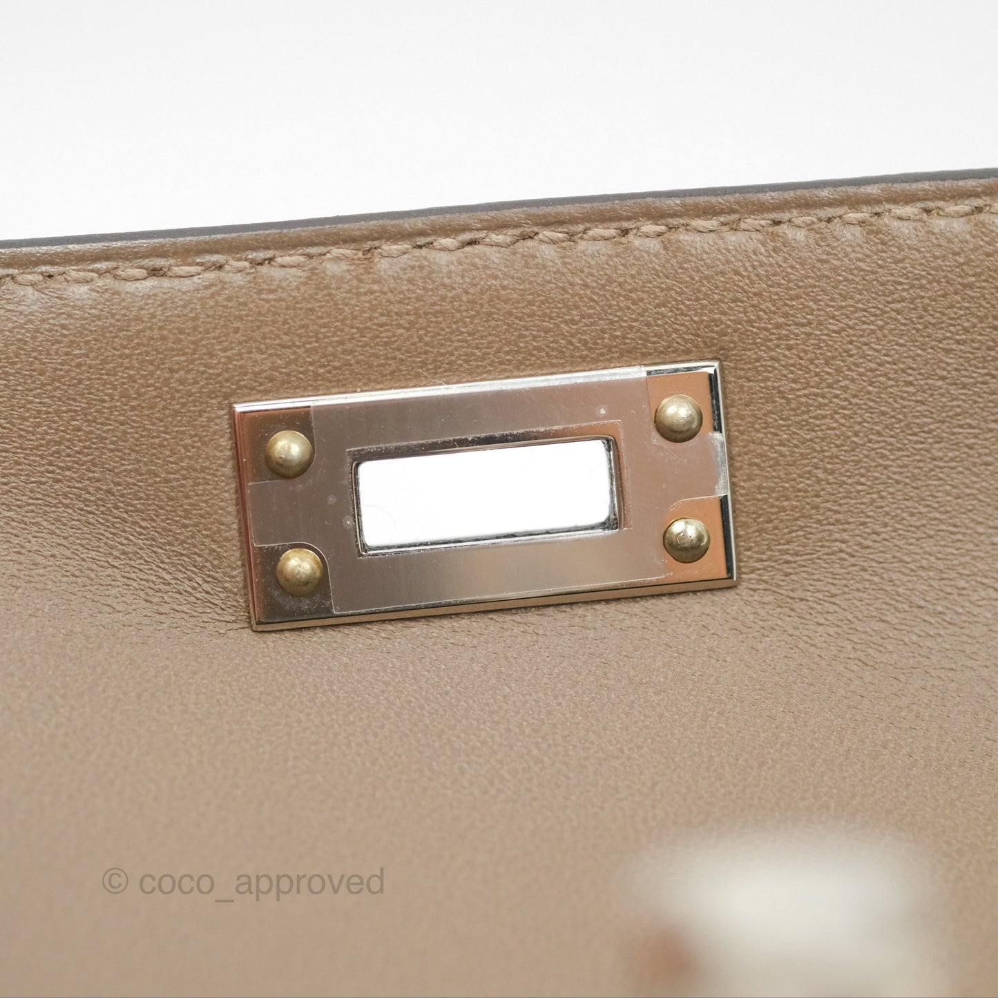 Hermès Mini Kelly II Etoupe 18/Alezan 3G/Biscuit 48 Epsom Palladium Hardware