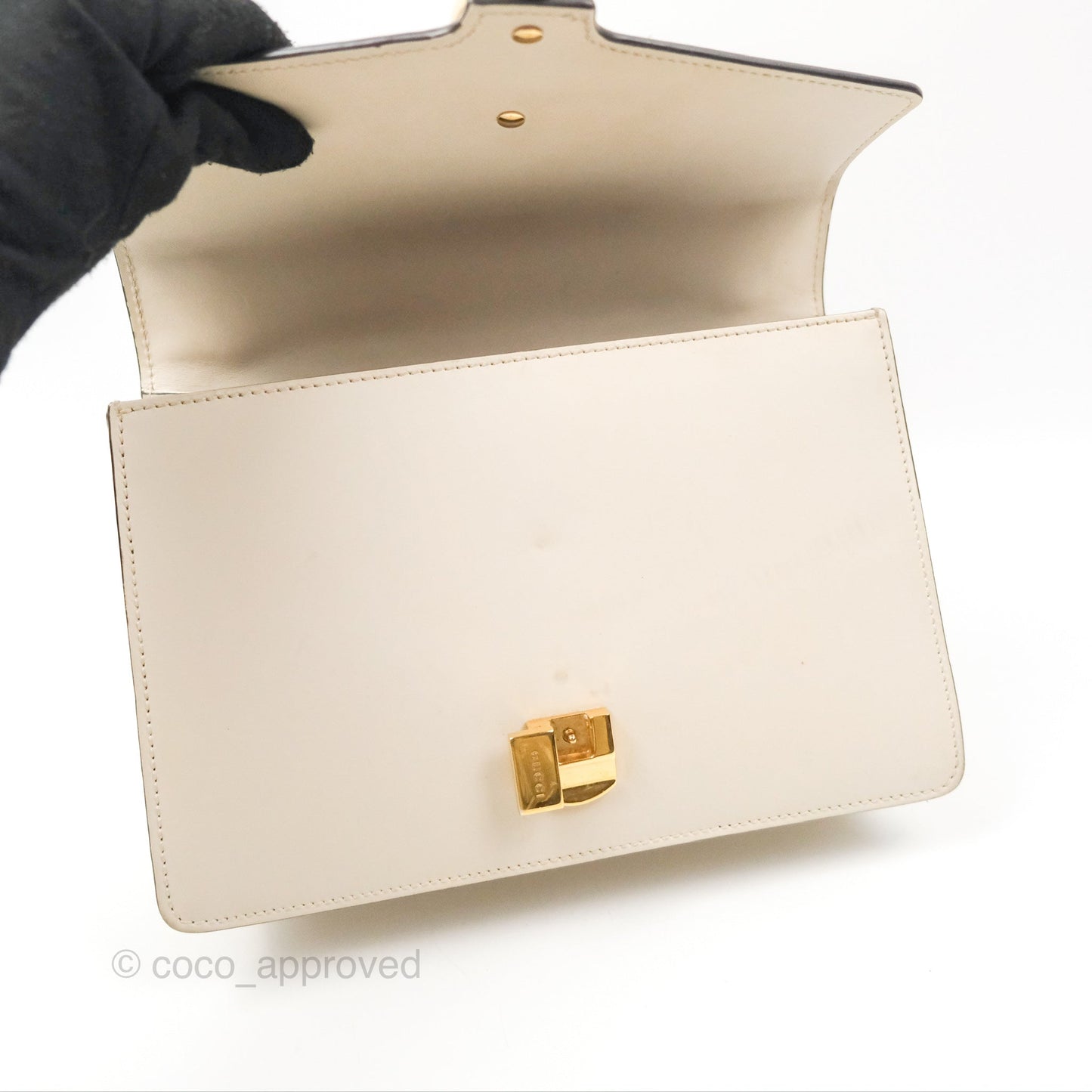 Gucci Calfskin Small Sylvie Shoulder Bag White