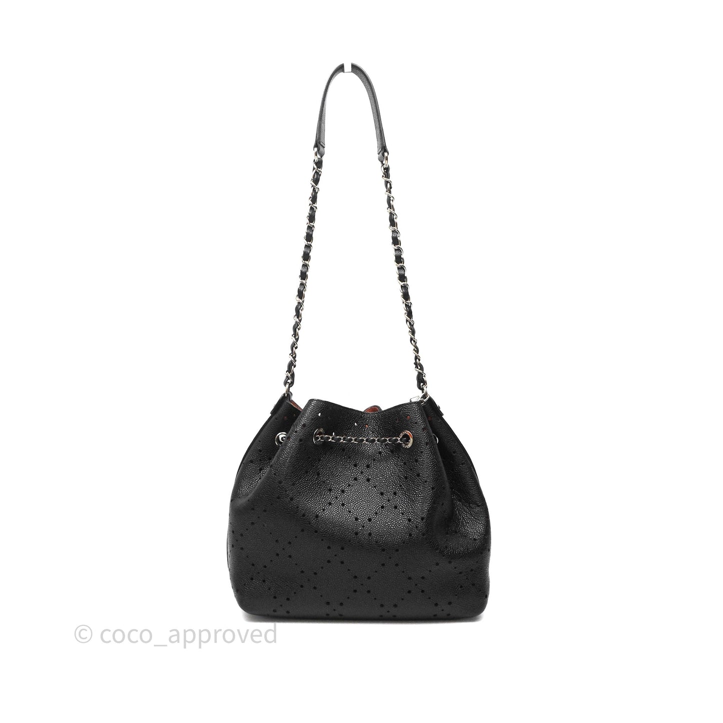 Chanel CC Drawstring Bucket Bag Black Caviar