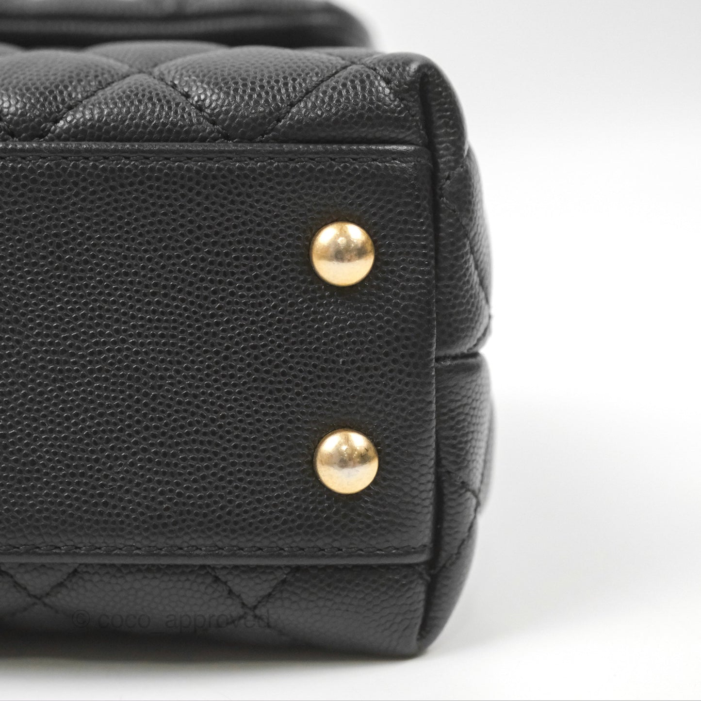 Chanel Small Coco Handle Quilted Black Caviar Gold Hardware