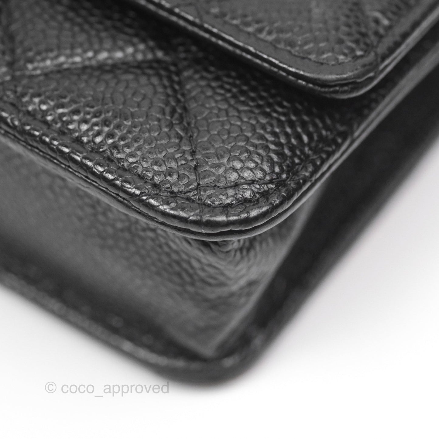 Chanel Quilted Classic Wallet On Chain WOC Black Caviar Gold Hardware