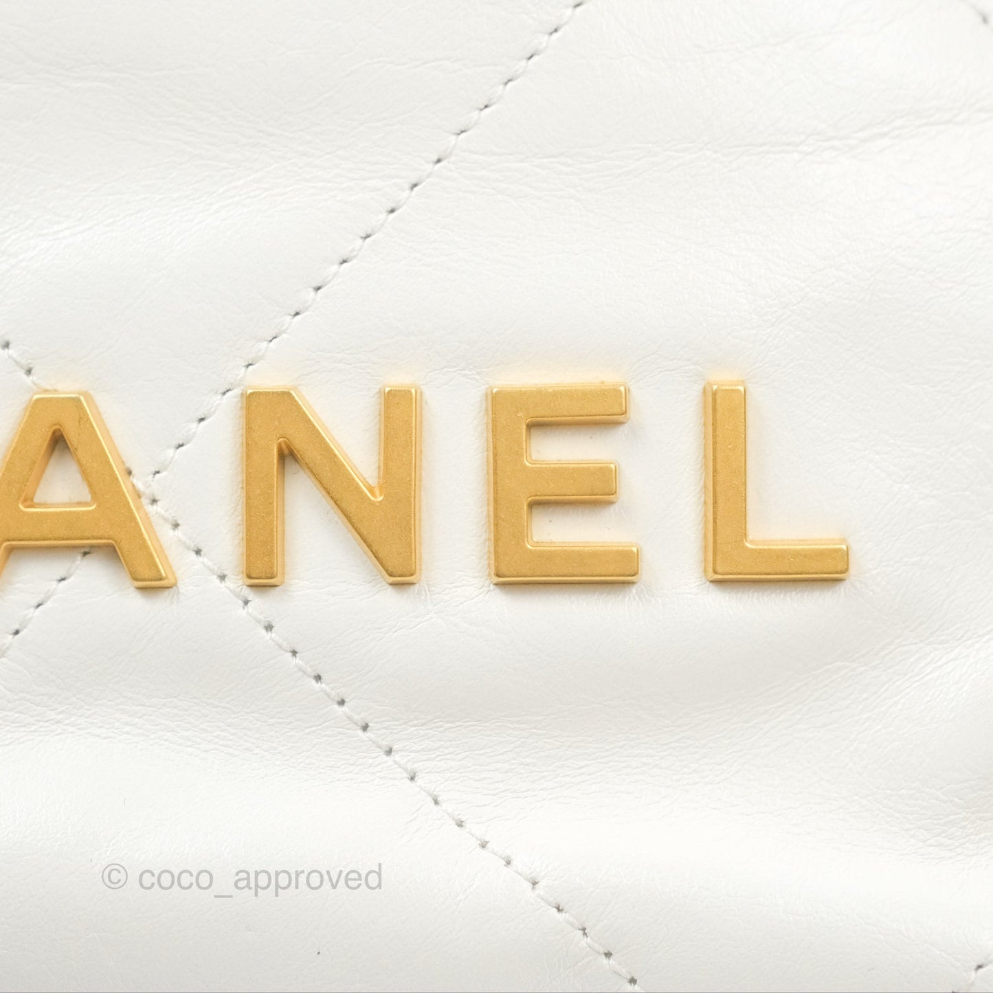 Chanel 22 Mini Bag White Crumpled Calfskin