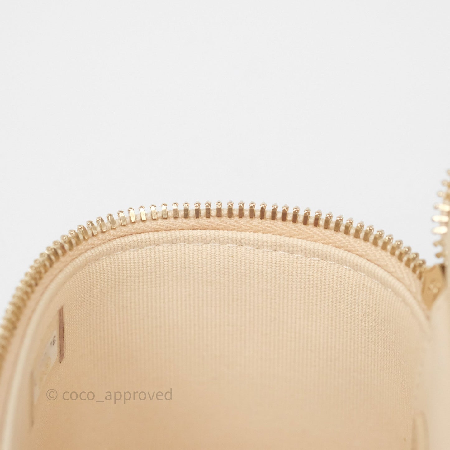 Chanel Mini Vanity With CC Chain Beige Caviar Gold Hardware