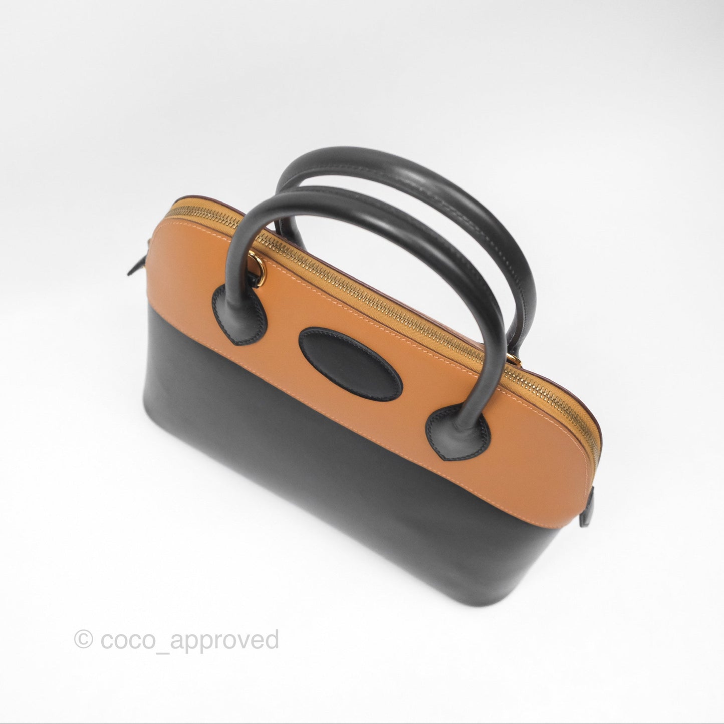 Hermès Bolide 31 Noir 89 / Natural Box Leather Gold Hardware
