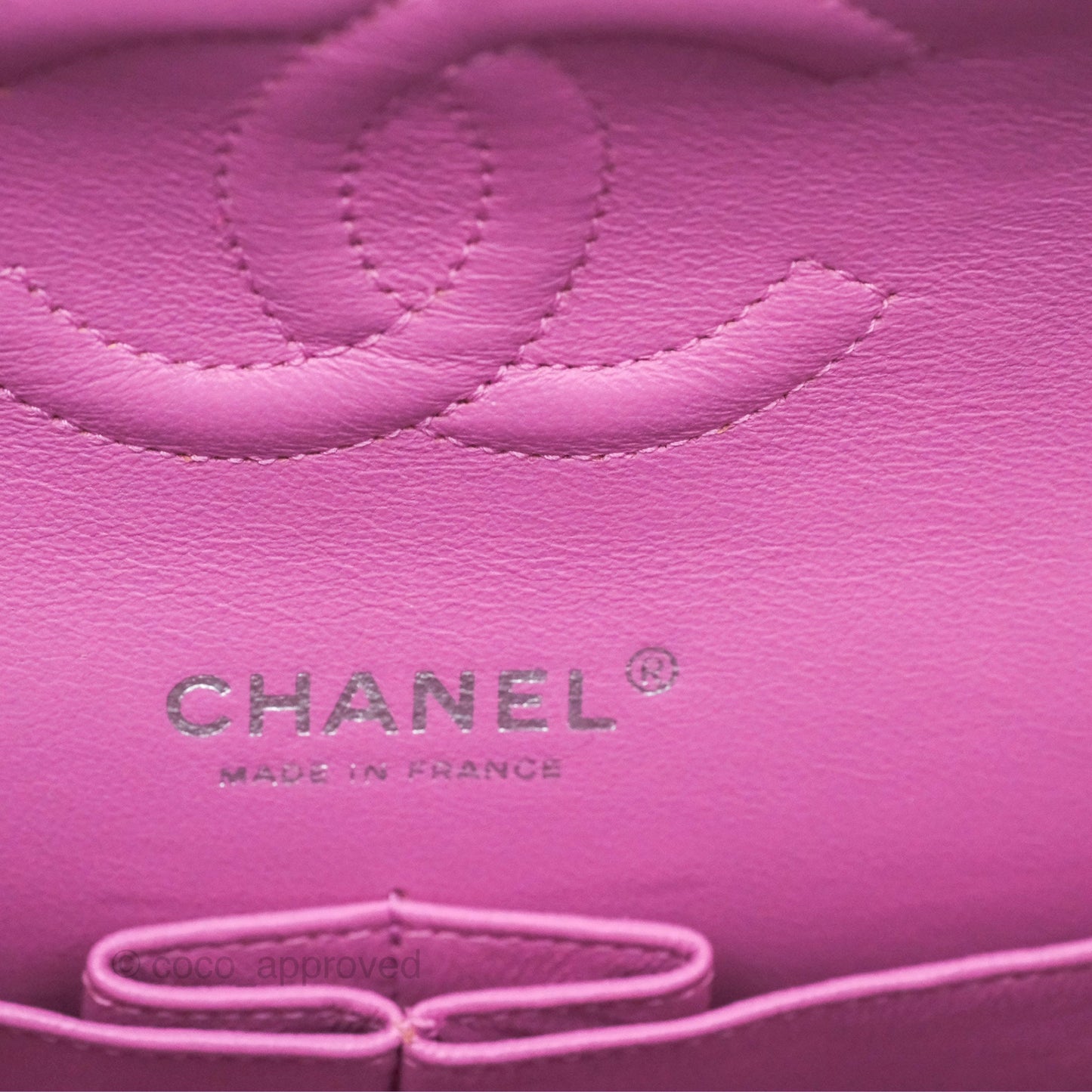 Chanel Medium Classic Flap Quilted Purple Lambskin Silver Hardware