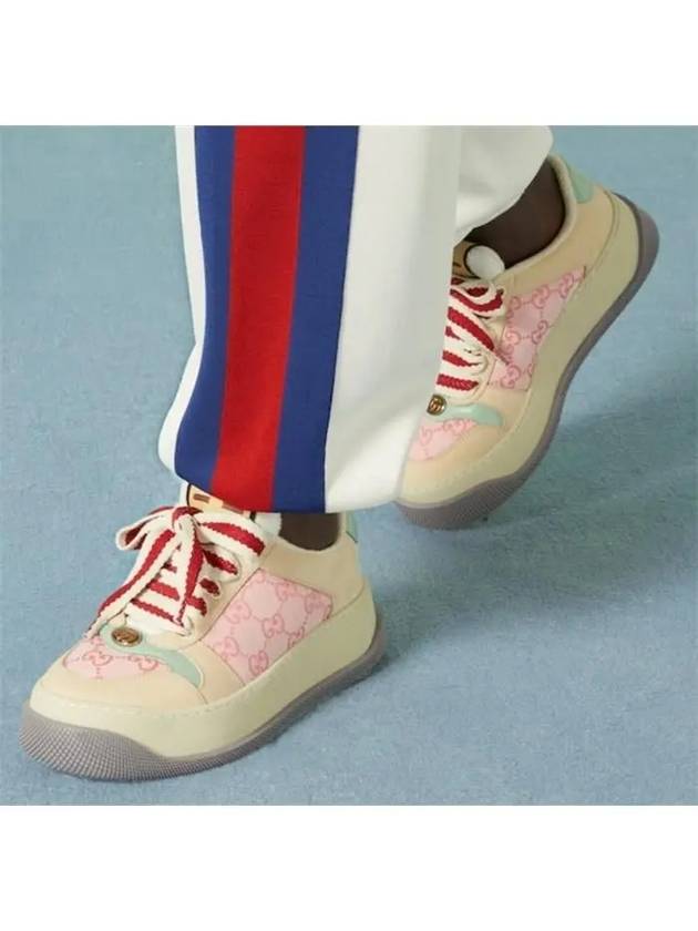Luxury Gucci Trending 2025 Women's Screener Logo Low-Top Sneakers Pink