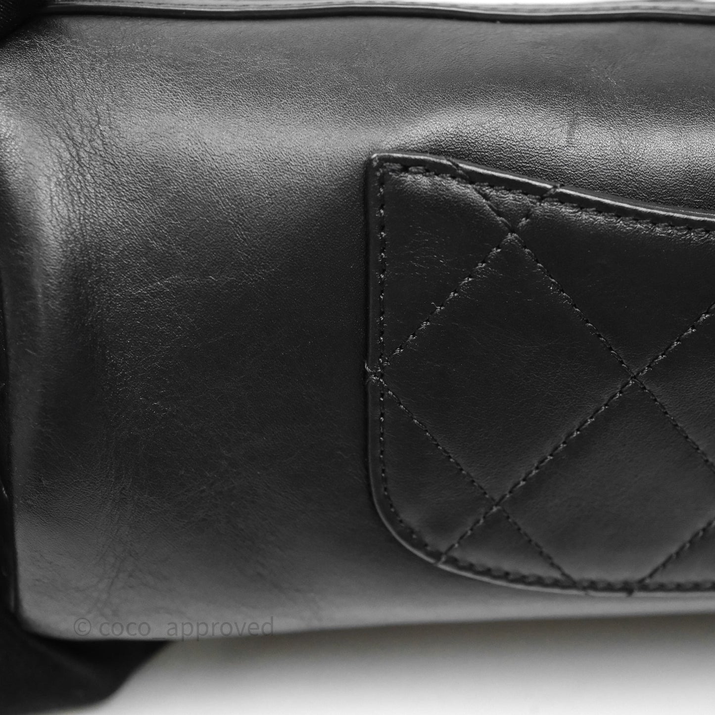 Chanel Logo Bowling Bag Black Calfskin Mixed Hardware