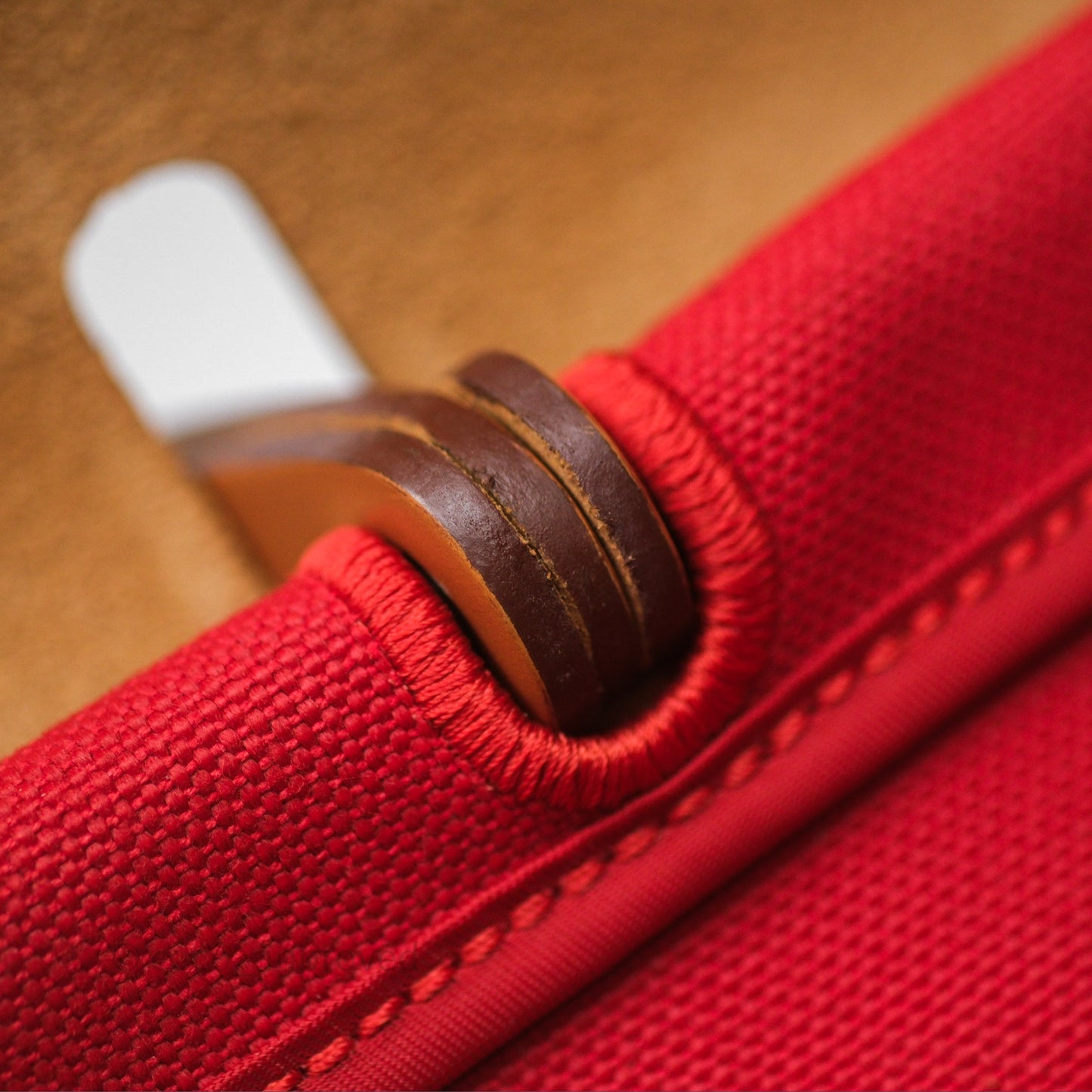 Hermès Herbag Zip 31 Red/Natural Canvas Palladium Hardware