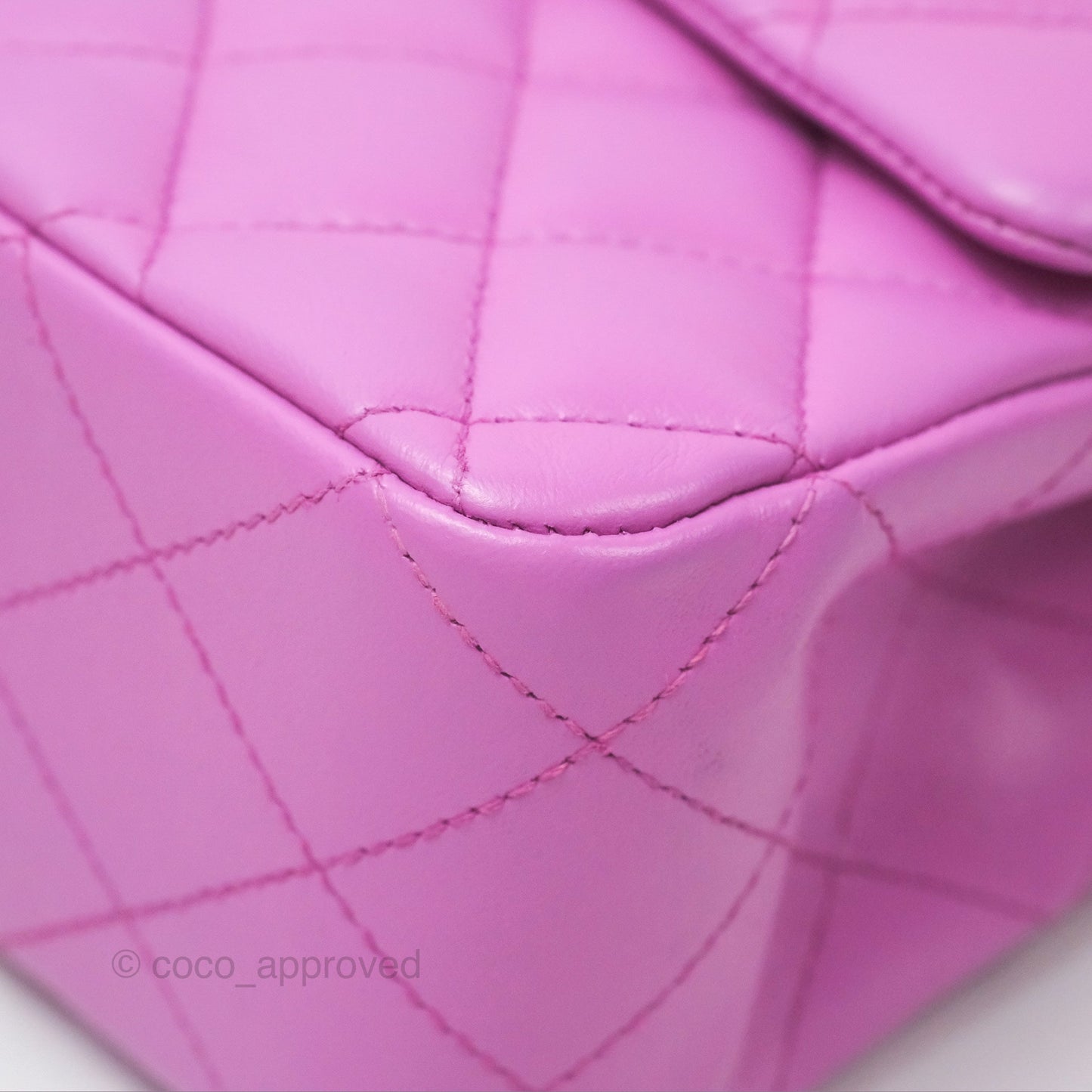 Chanel Medium Classic Flap Quilted Purple Lambskin Silver Hardware