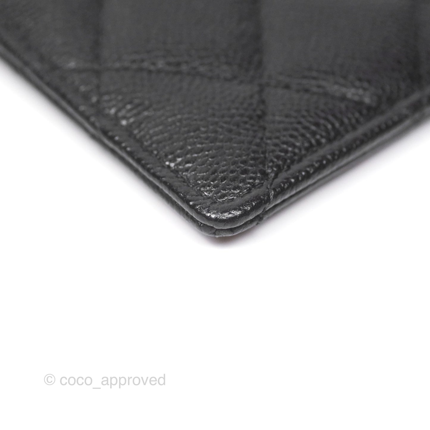 Chanel Quilted Card Holder Caviar Black Gold Hardware