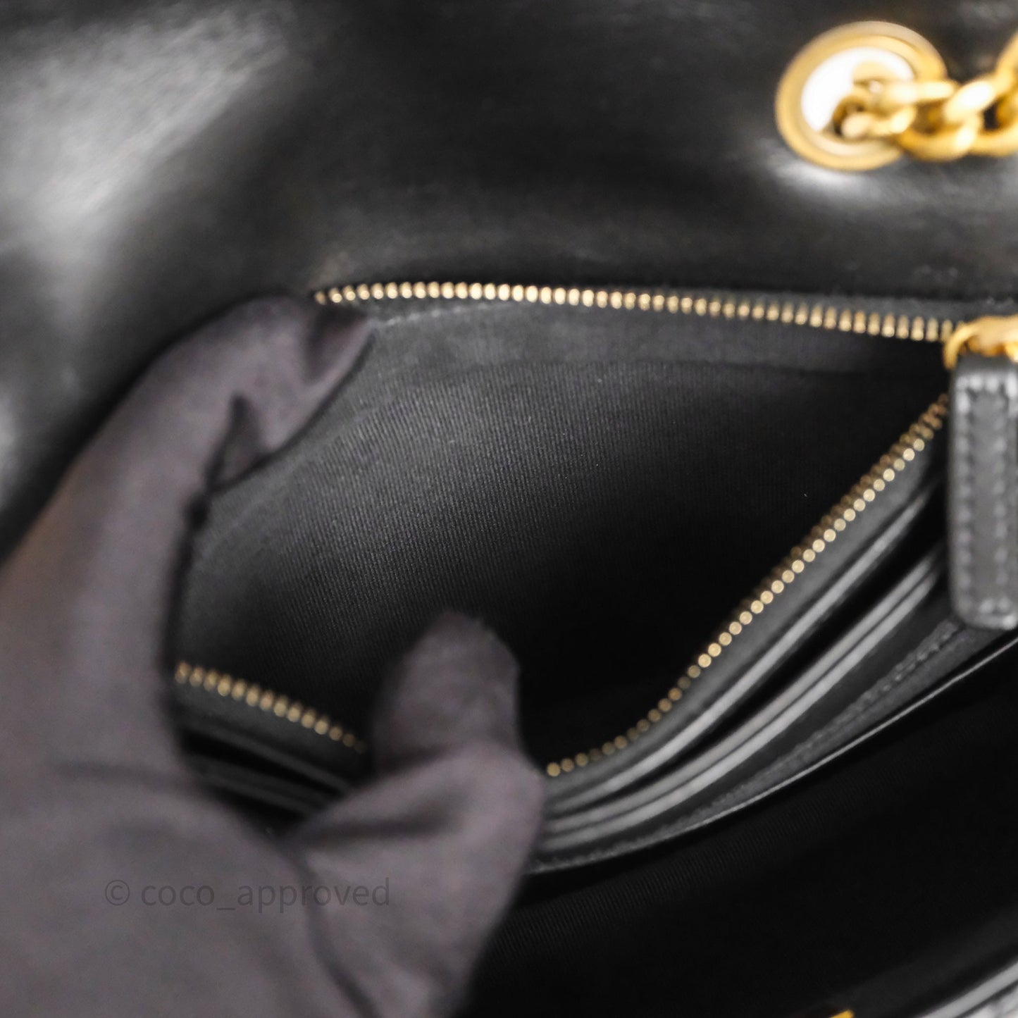 Chanel Small All Slide Adjustable Chain Flap Bag Black Lambskin Aged Gold Hardware 22K
