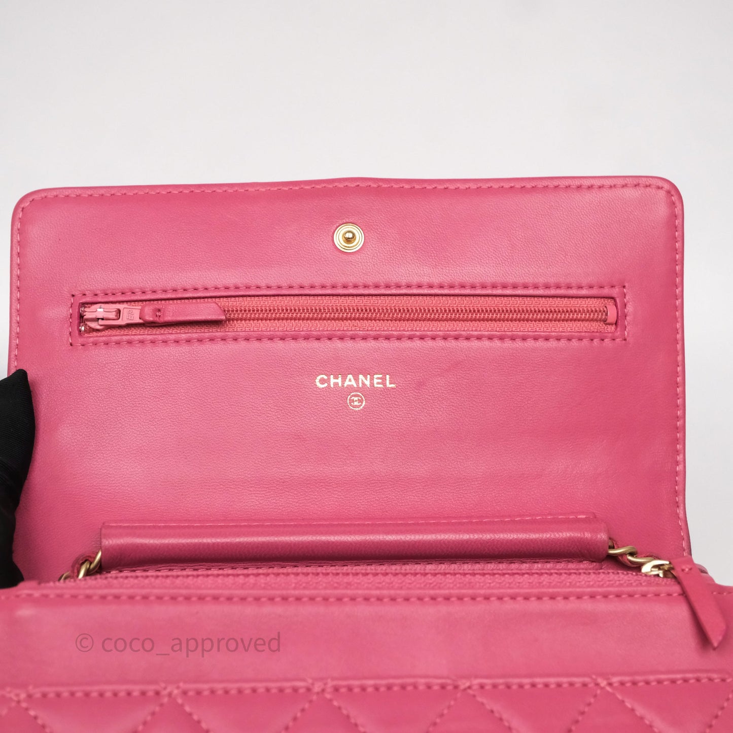 Chanel Quilted Classic WOC Pink Lambskin Gold Hardware
