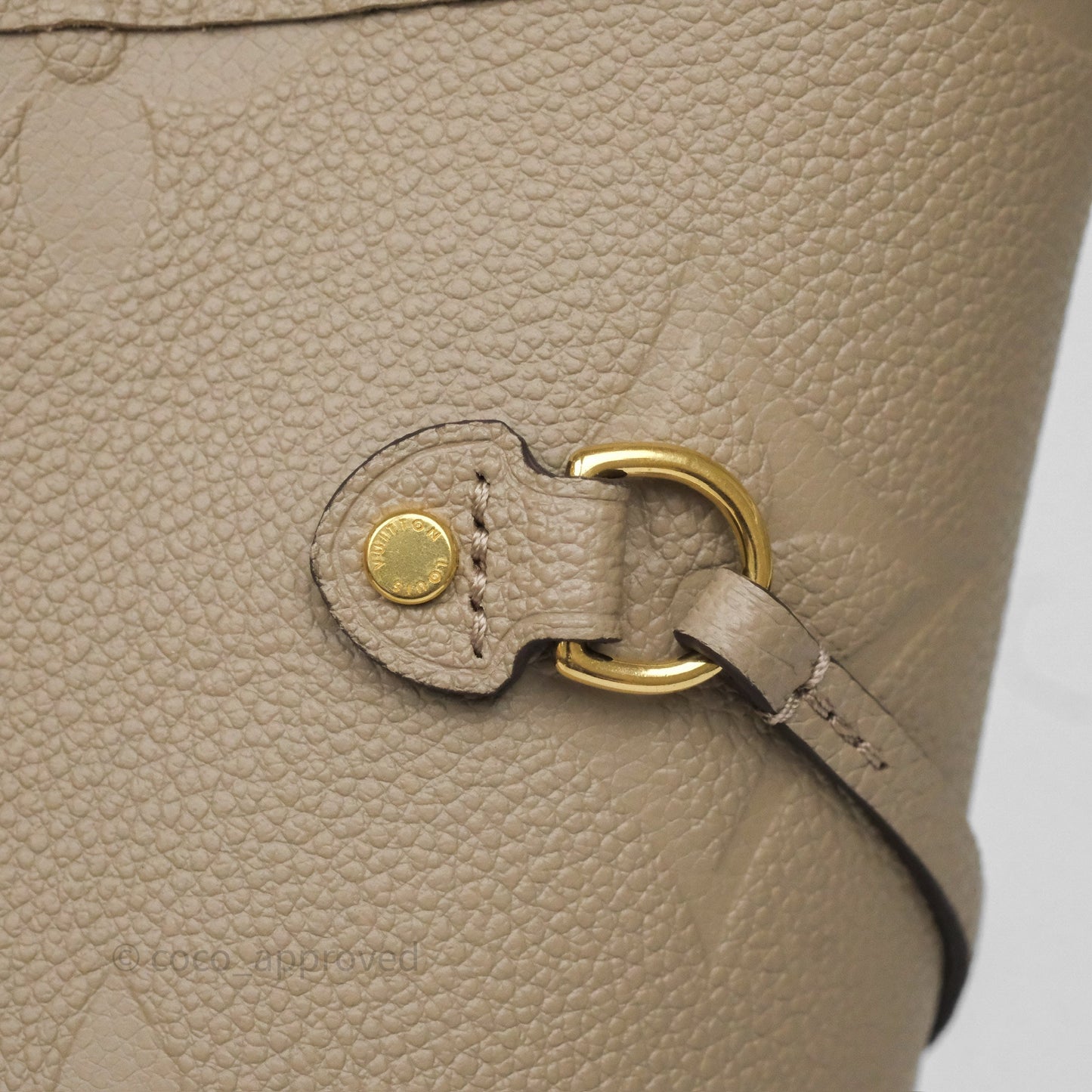 Louis Vuitton Neverfull MM Monogram Empreinte Leather Tourterelle