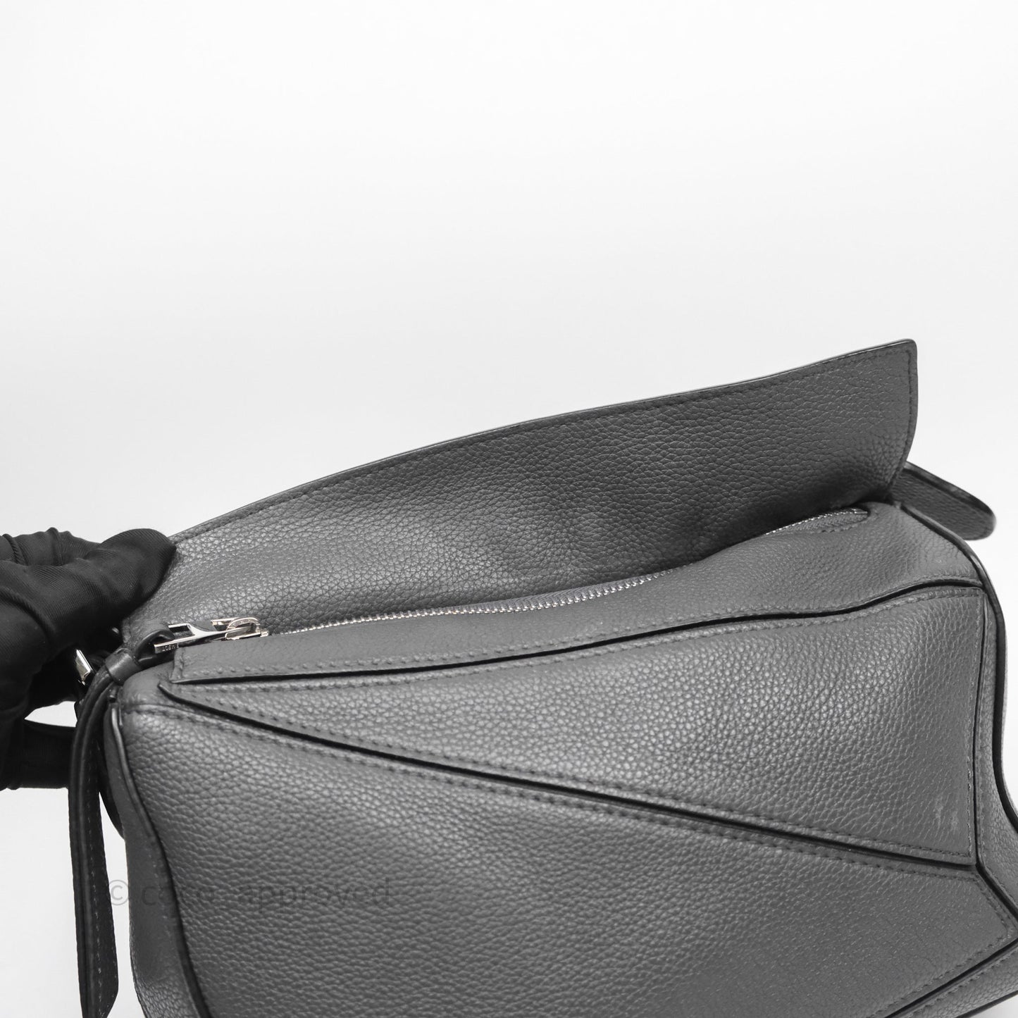 Loewe Small Puzzle Grey Calfskin Edge Bag
