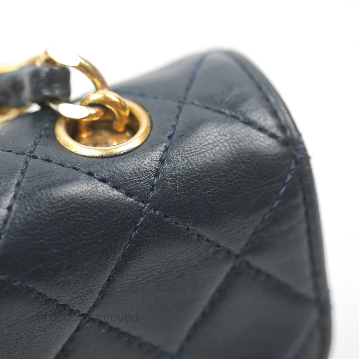 Chanel Mini Dark Navy Lambskin Flap Shoulder Bag 24K Gold Hardware