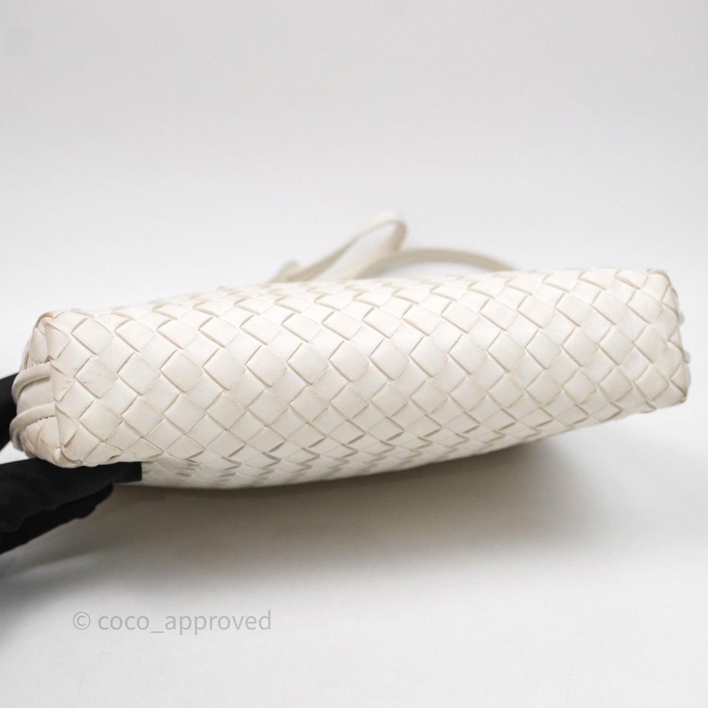 Bottega Veneta Nodini Crossbody Bag White Nappa Intrecciato