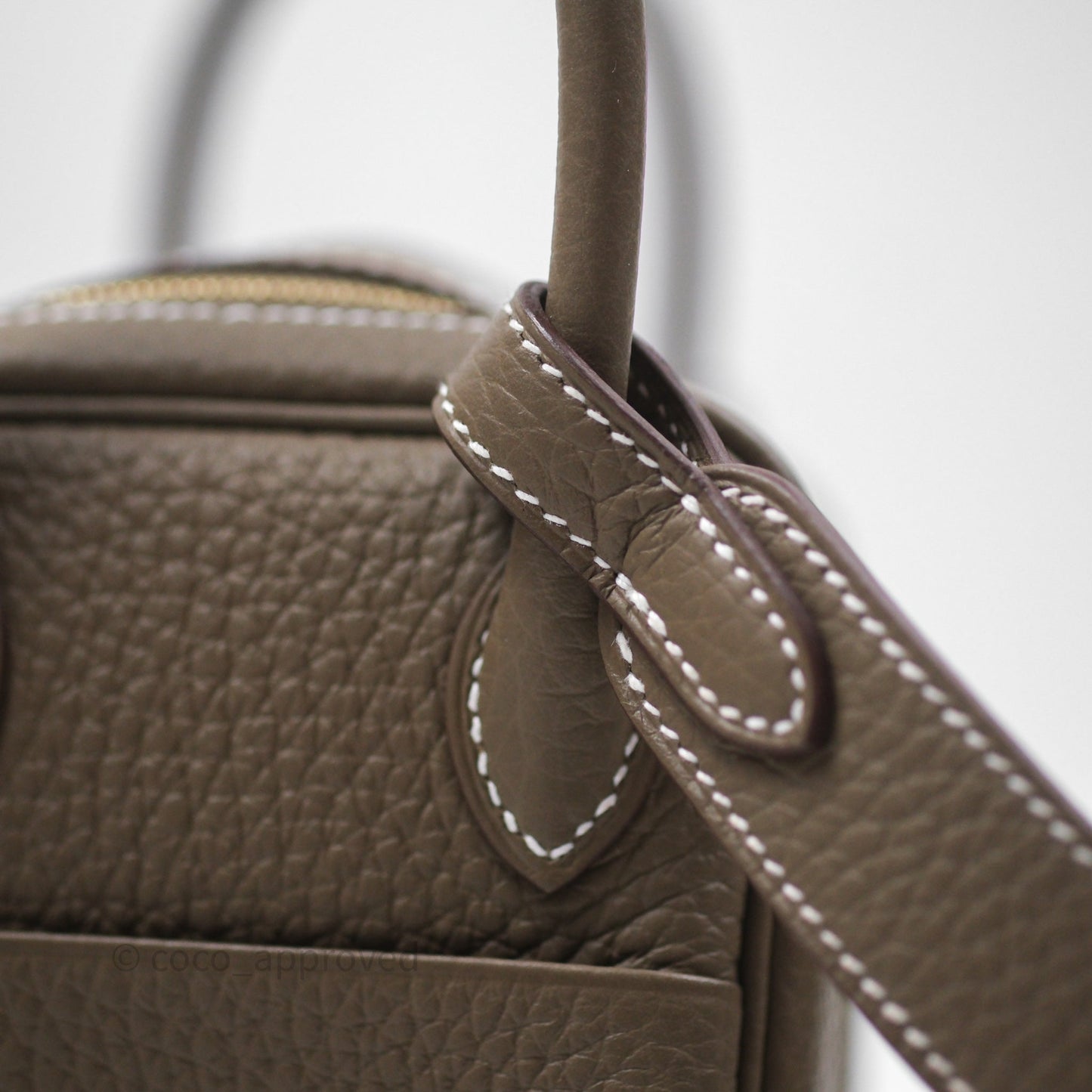Hermès Mini Lindy 20 Etoupe 18 Clemence Gold Hardware