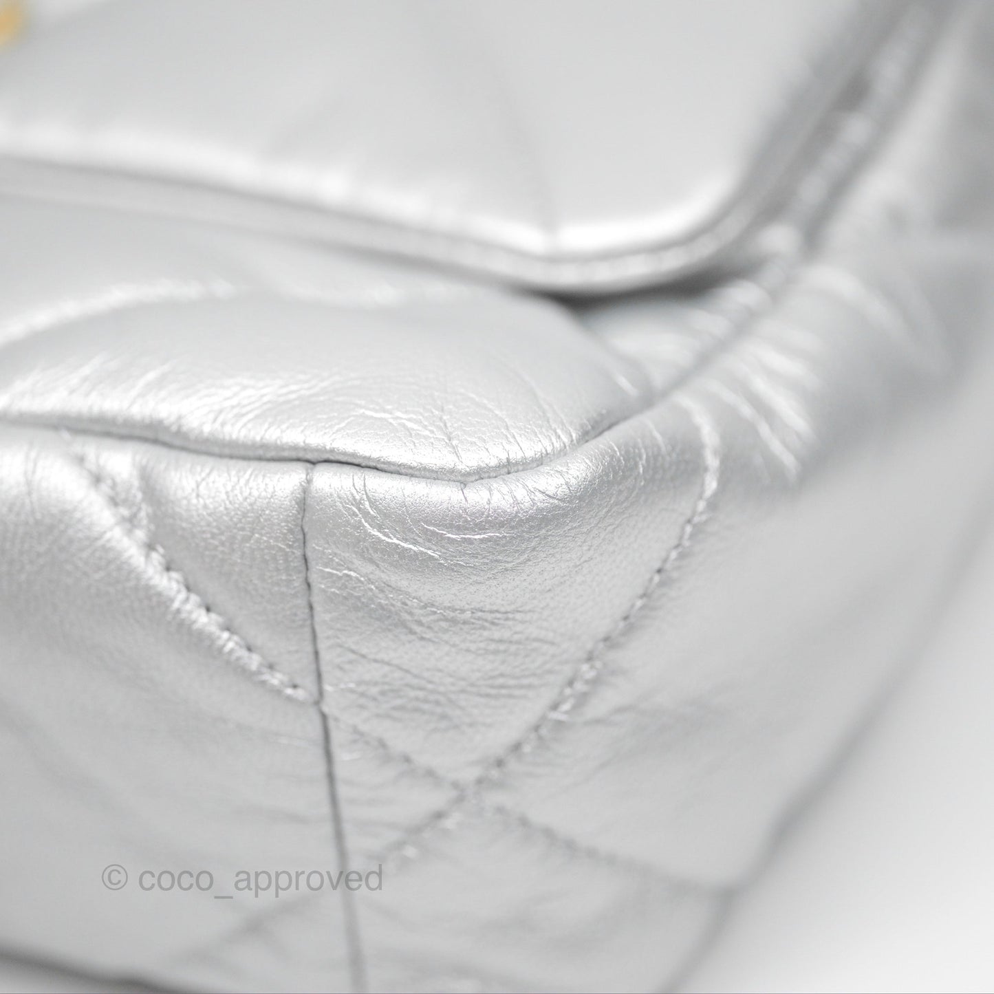 Chanel 19 Small Metallic Silver Goatskin Mixed Hardware