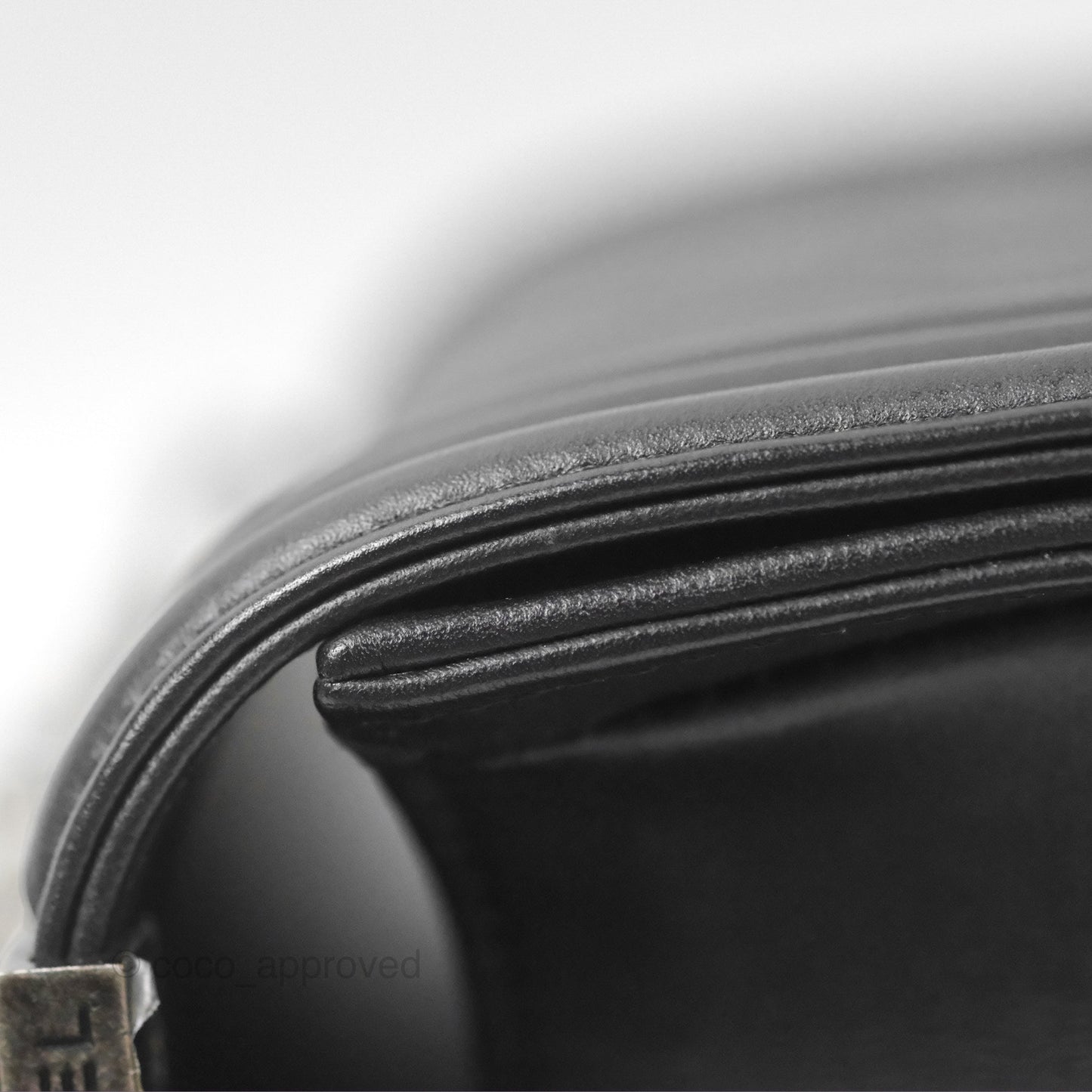 Chanel Small Boy Black Calfskin Ruthenium Hardware