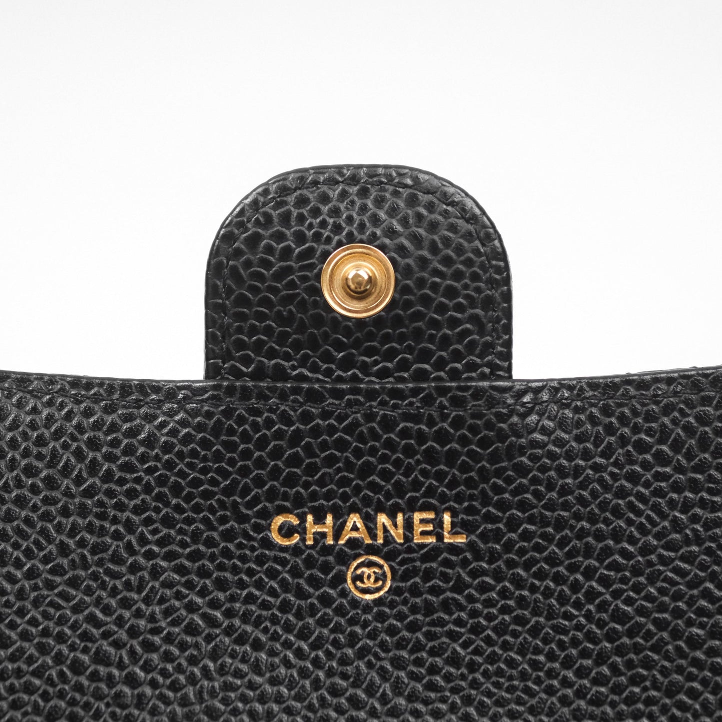 Chanel Quilted Classic Zip Long Wallet Black Caviar Gold Hardware
