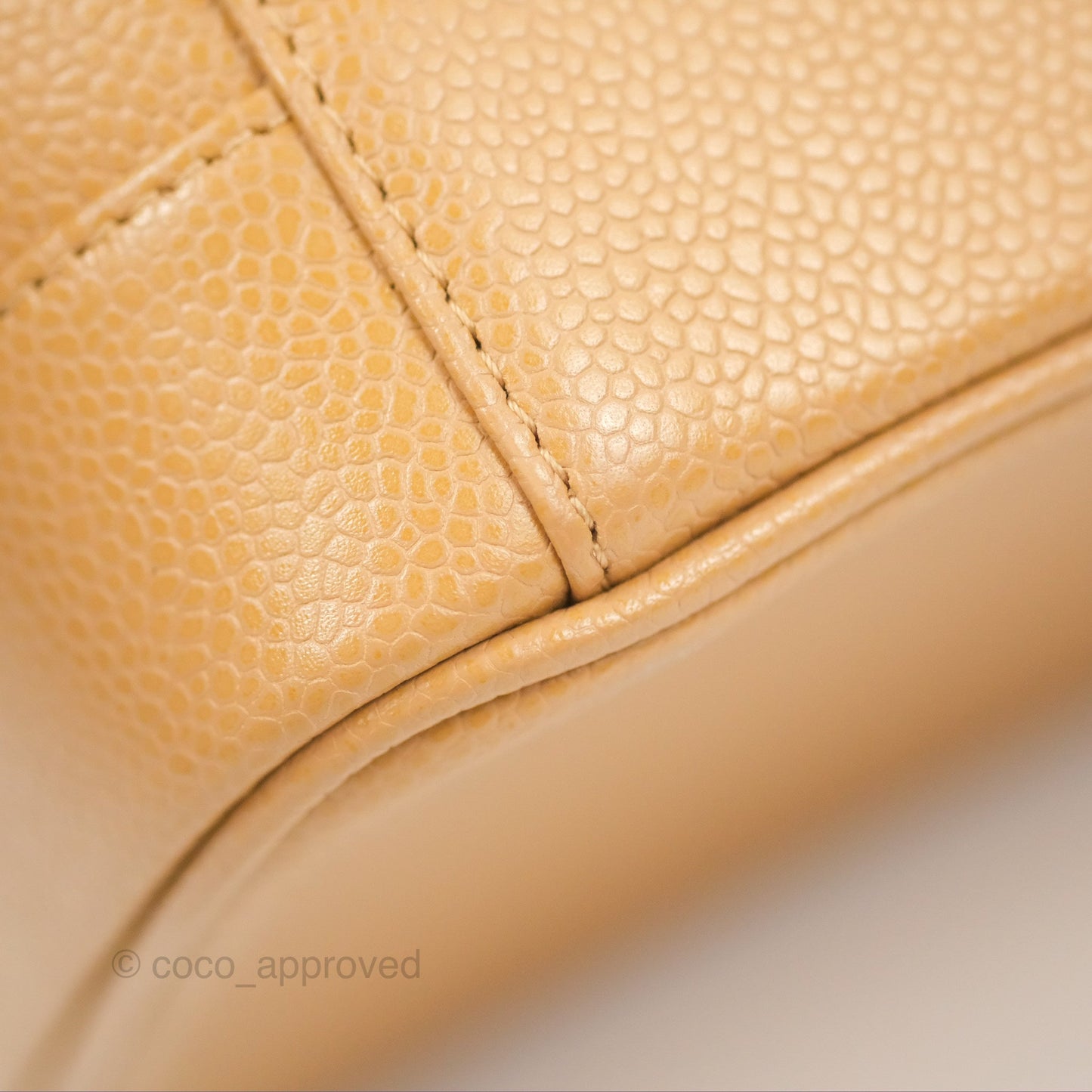 Chanel Vintage Vanity Case Beige Caviar Gold Hardware