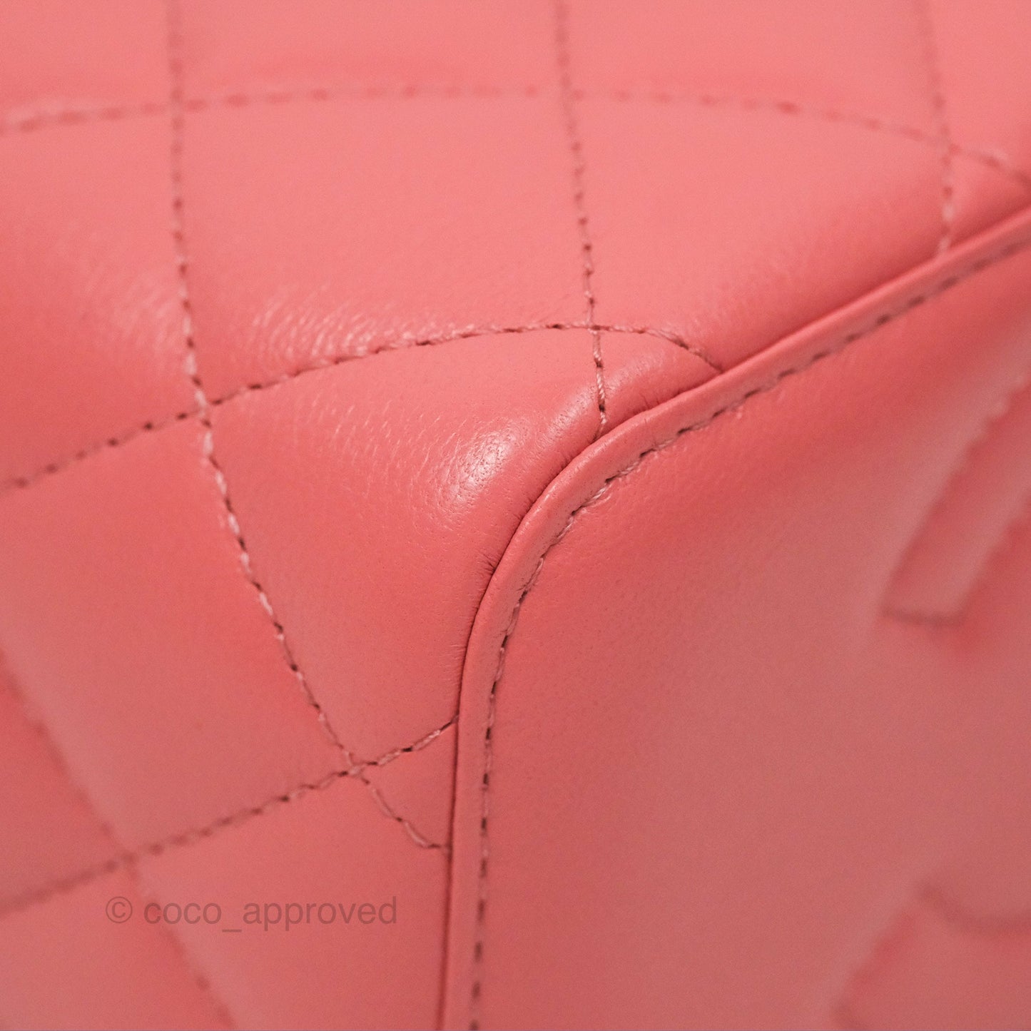 Chanel Vanity Rectangular Top Handle Pink Lambskin Gold Hardware