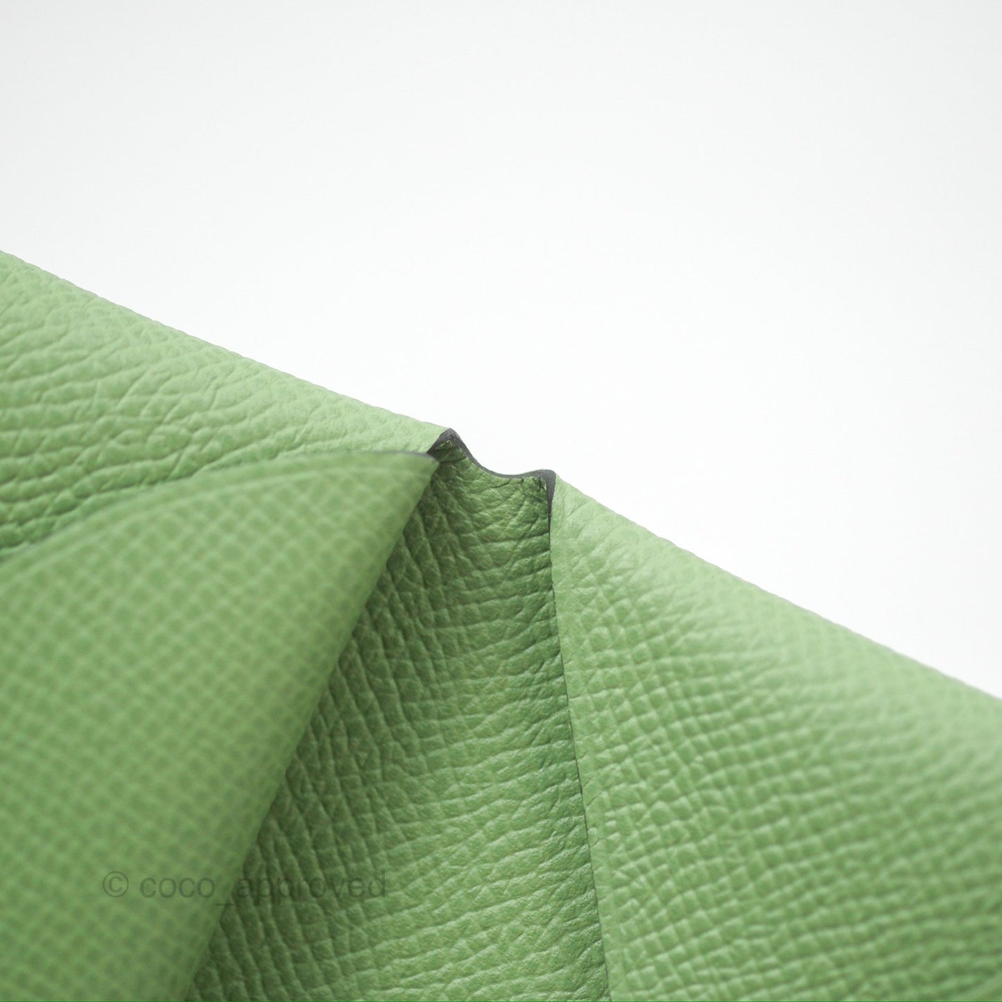 Hermès Calvi Duo Compact Card Holder 3I Vert Criquet Epsom Palladium Hardware