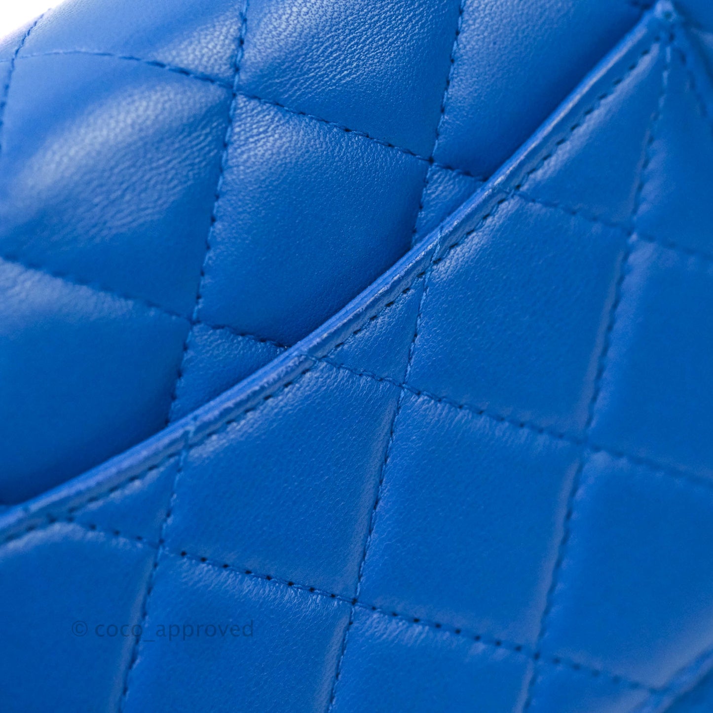 Chanel Quilted Wallet on Chain WOC Blue Lambskin Silver Hardware