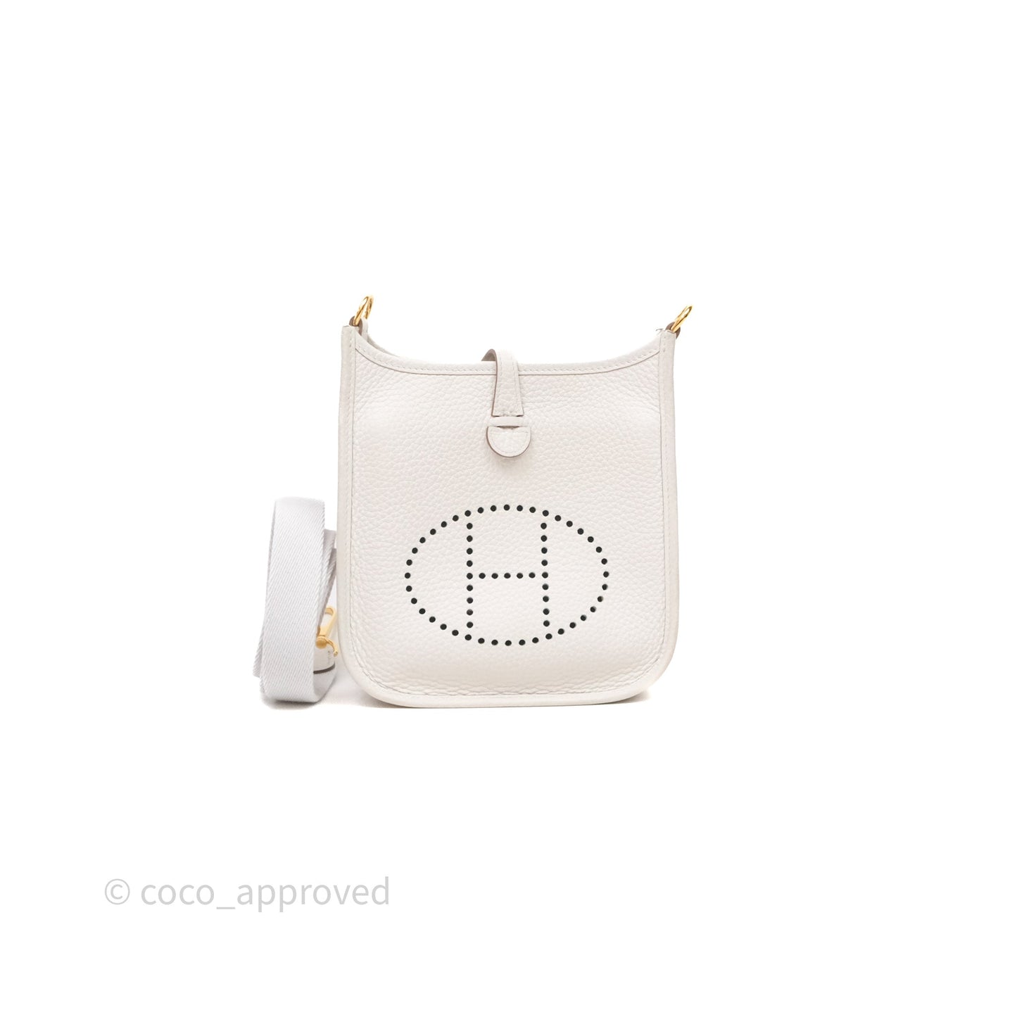 Hermès Mini Evelyne 16 Gris Pale M4 Clemence Gold Hardware