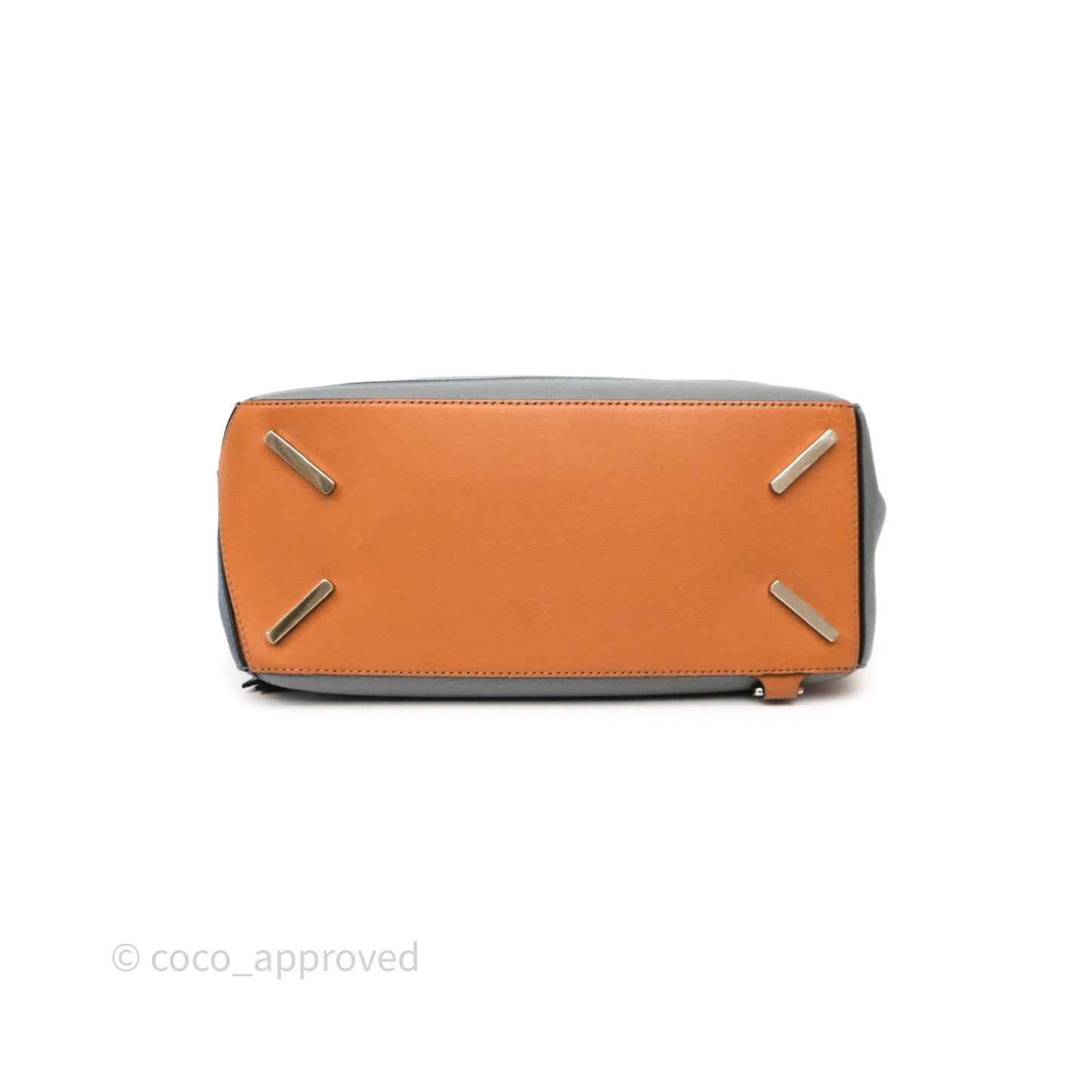 Loewe Medium Puzzle Bag Stone Blue Indigo Tan Calfskin Silver Hardware