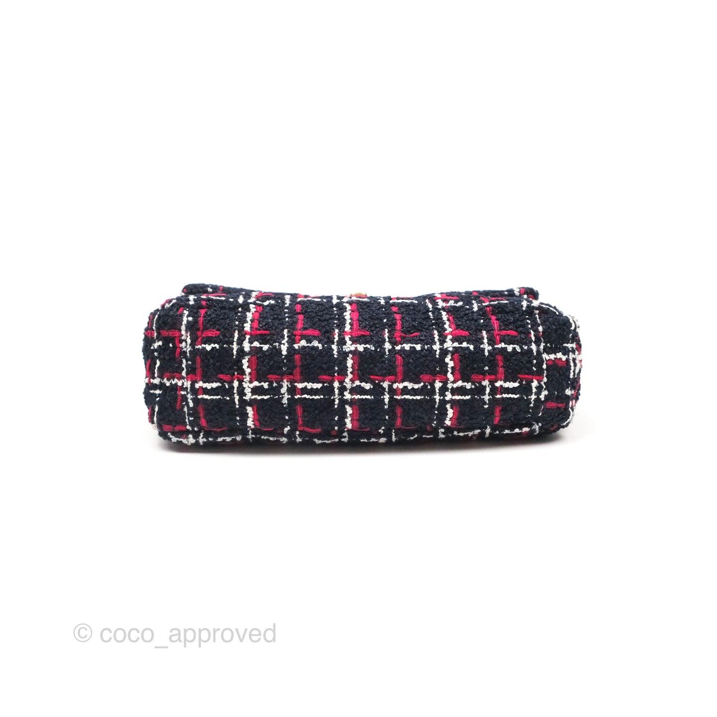 Chanel 19 Small Navy Grid Tweed Mixed Hardware