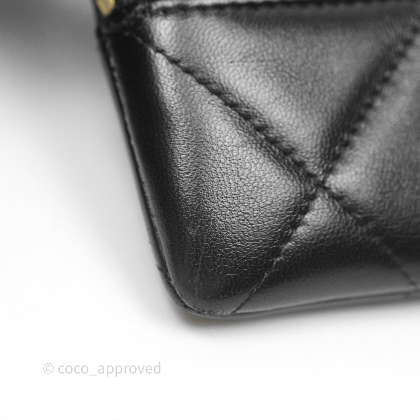 Chanel 19 Black Zipped Coin Purse Lambskin Gold Hardware