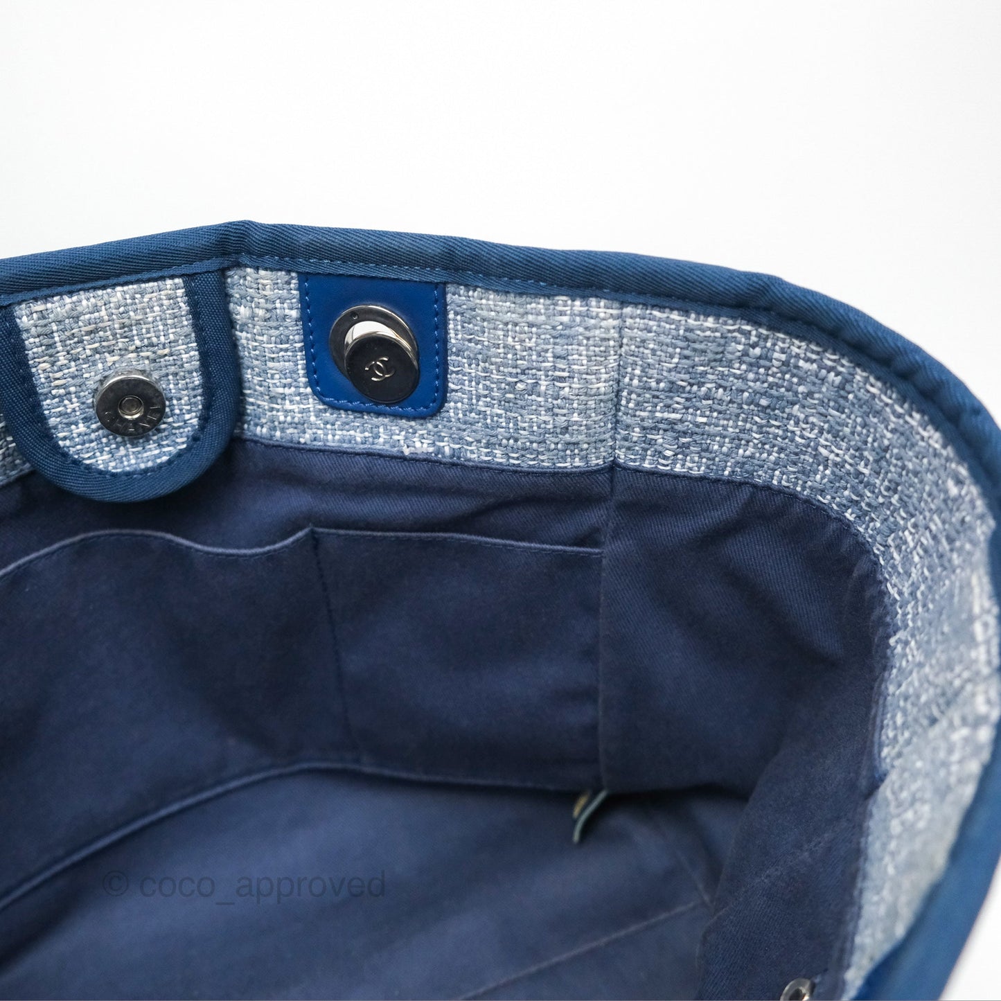 Chanel Medium Deauville Tote Blue Canvas