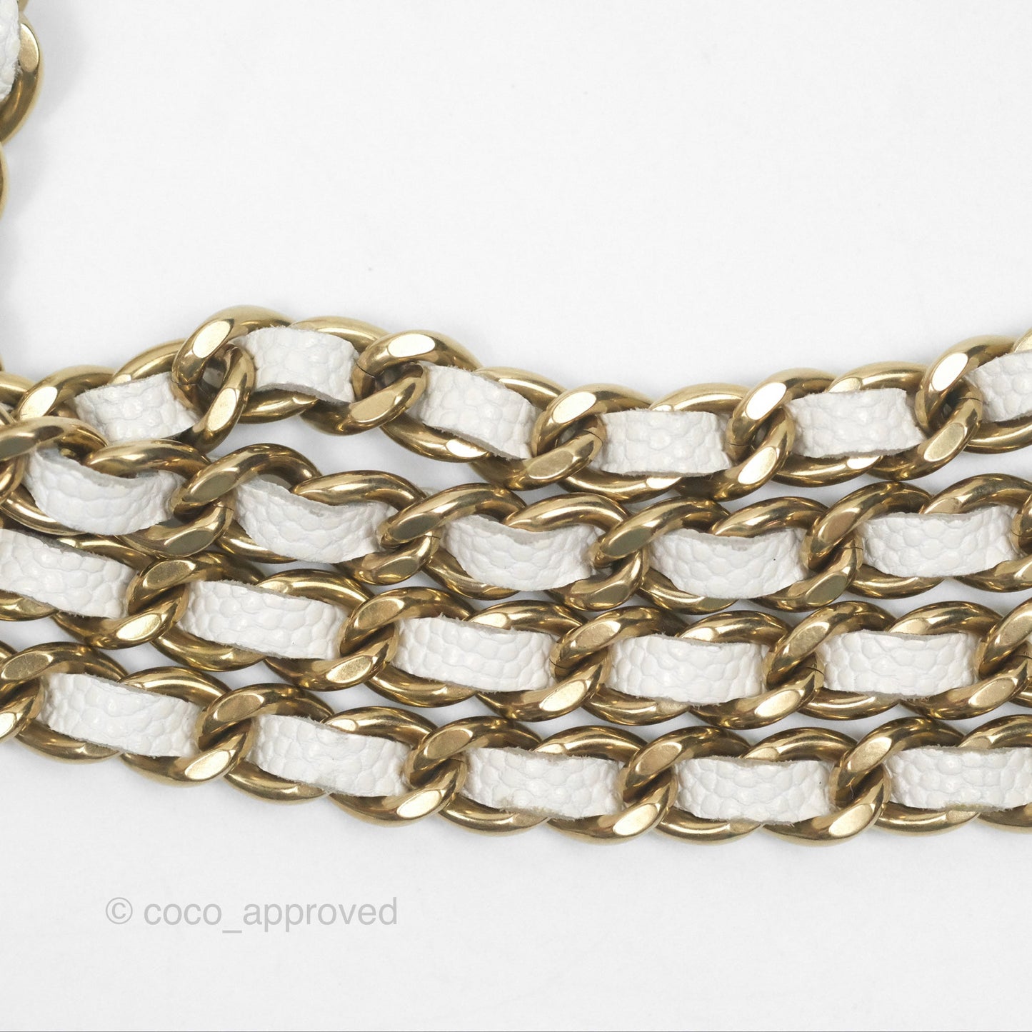 Chanel Quilted Classic Wallet on Chain WOC White Caviar Gold Hardware