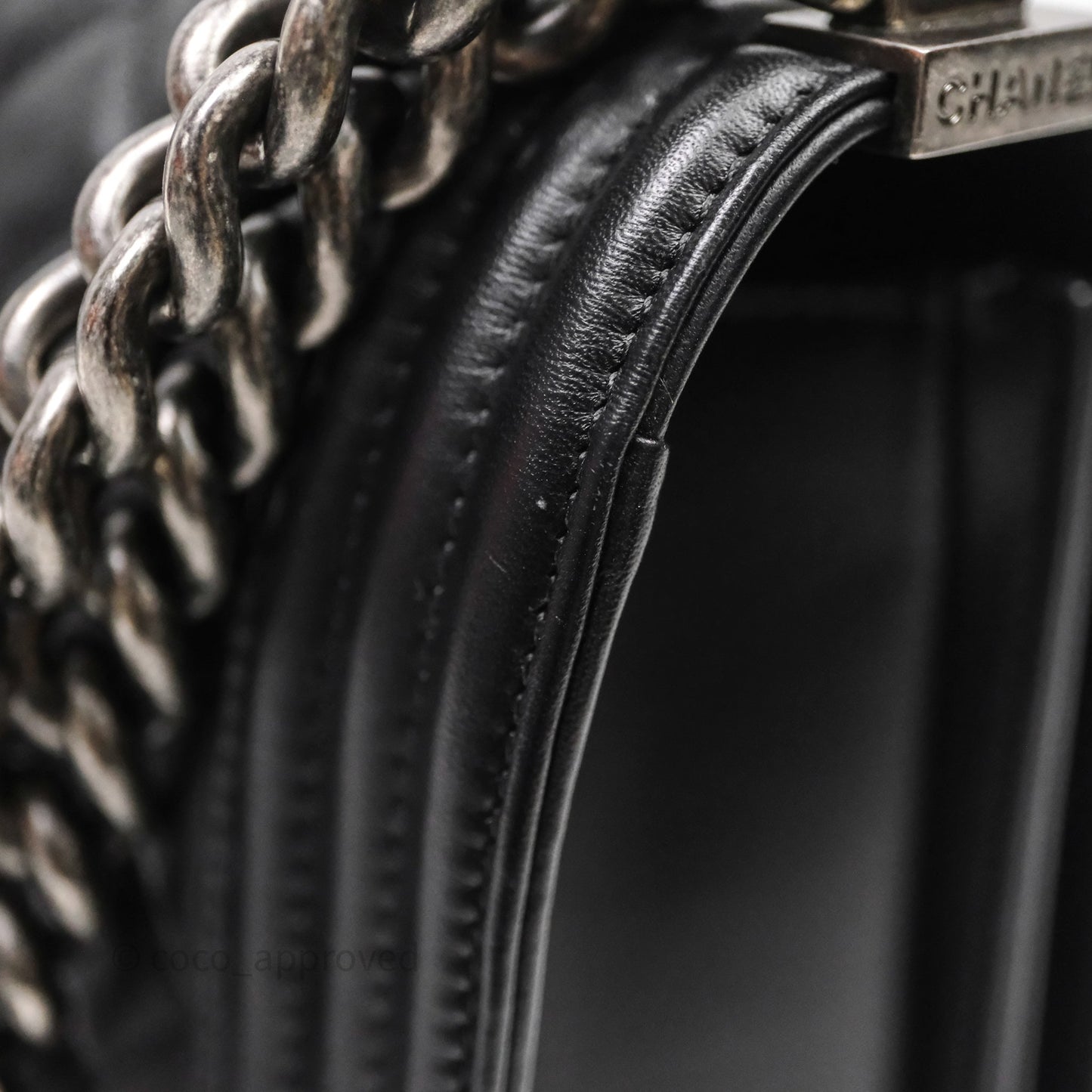 Chanel Medium Boy Quilted Black Lambskin Ruthenium Hardware
