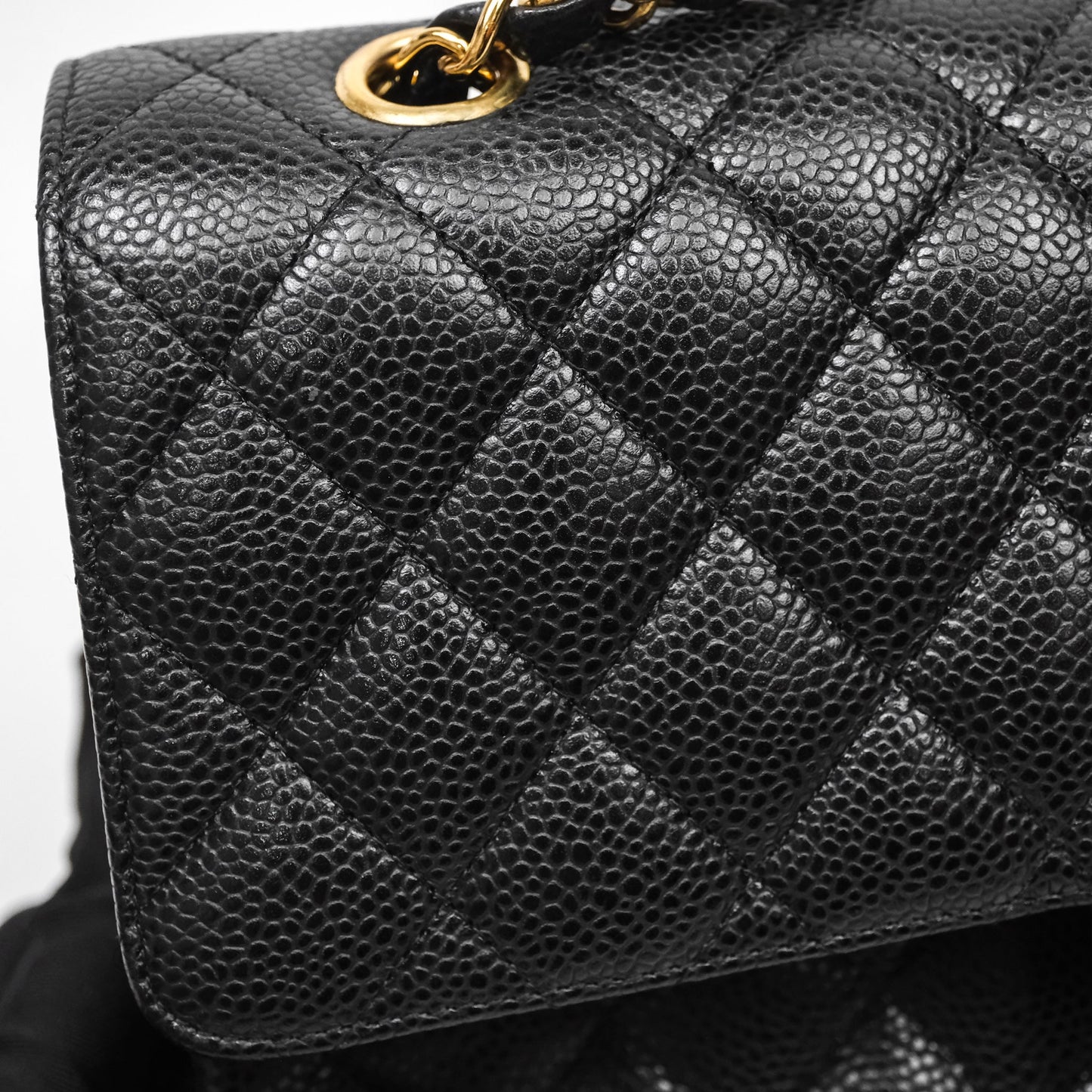 Chanel Classic Medium Flap Quilted Black Caviar Gold Hardware