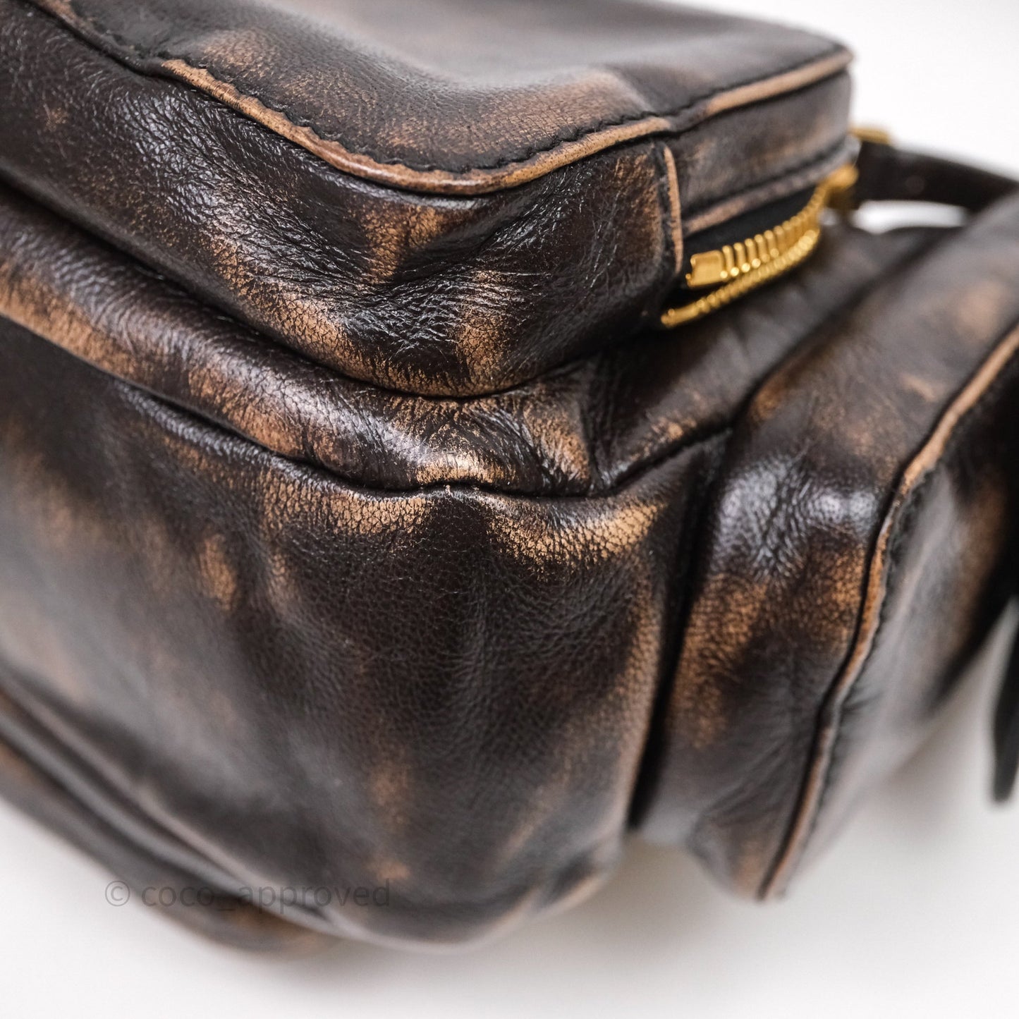 Miumiu Nappa leather Pocket bag Coffee