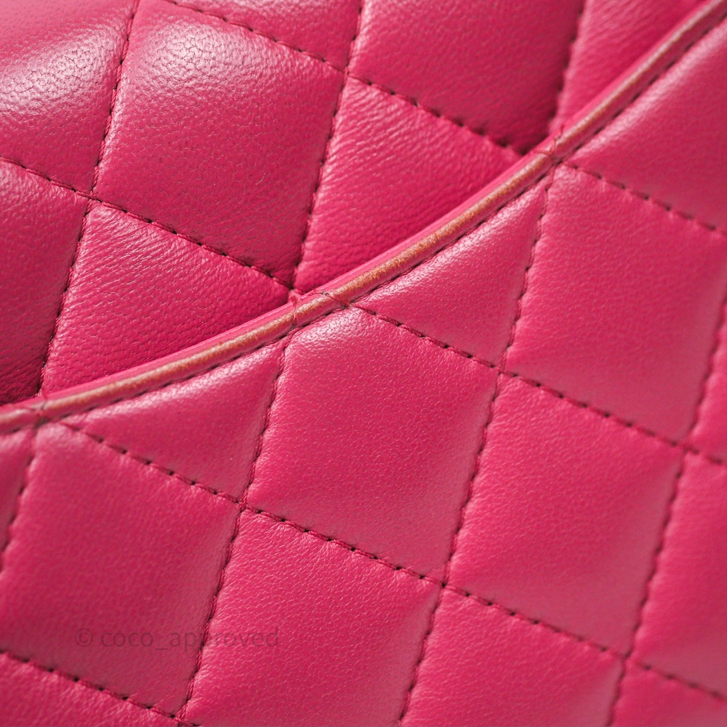 Chanel Quilted Mini Rectangular Flap Dark Pink Lambskin Silver Hardware