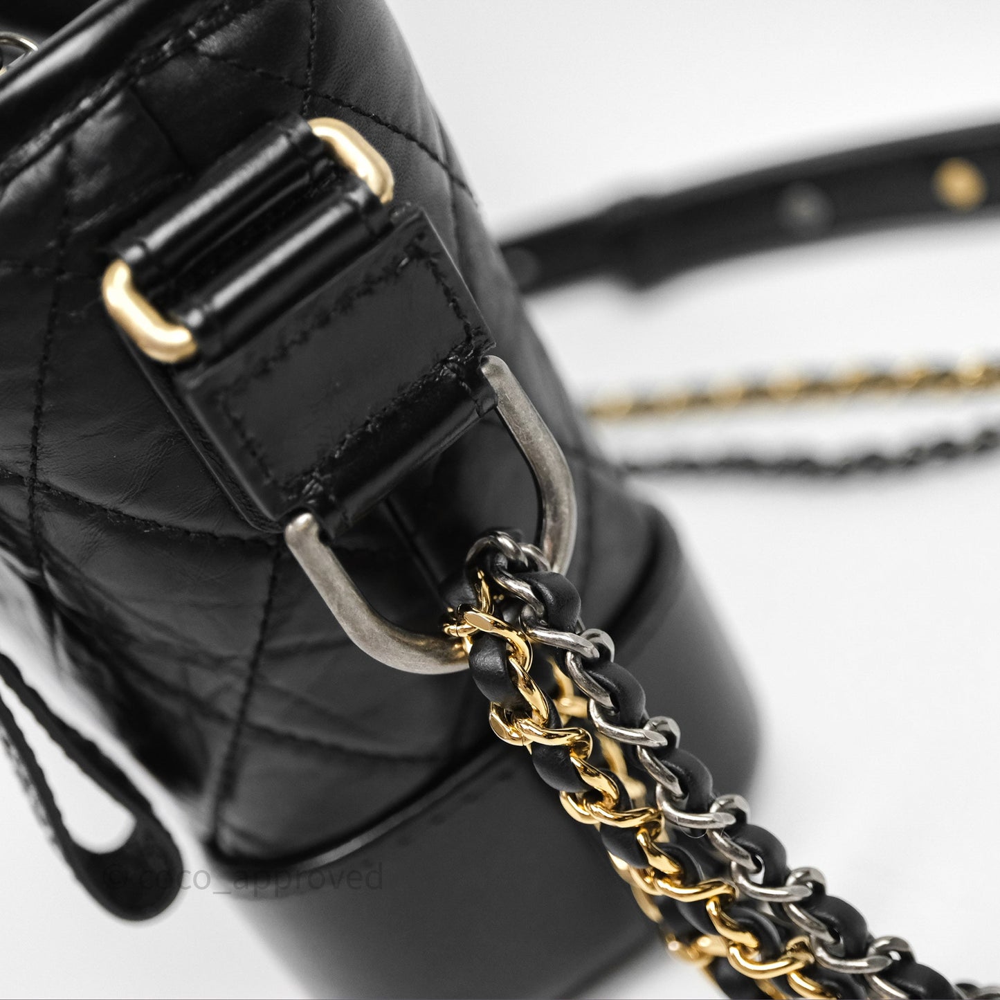 Chanel Small Gabrielle Hobo Quilted Black Aged Calfskin
