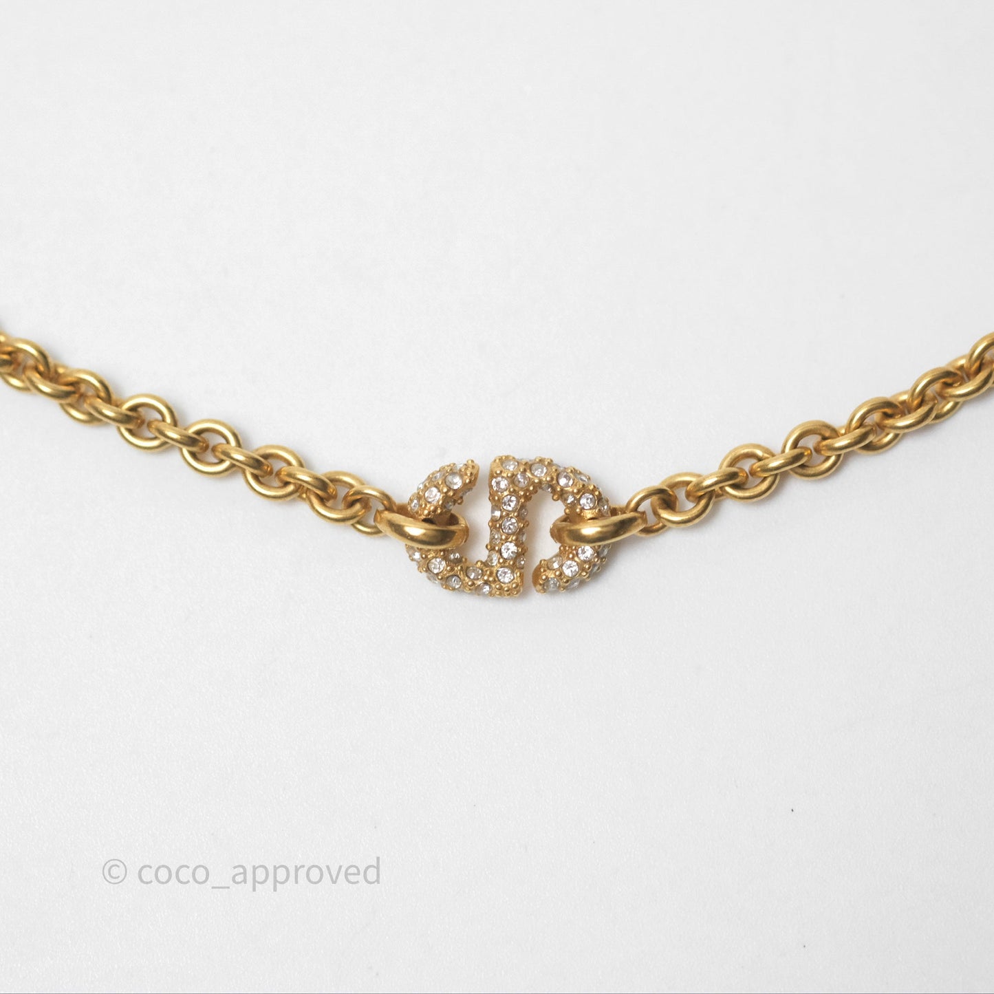Christian Dior Petit CD Necklace Gold Tone